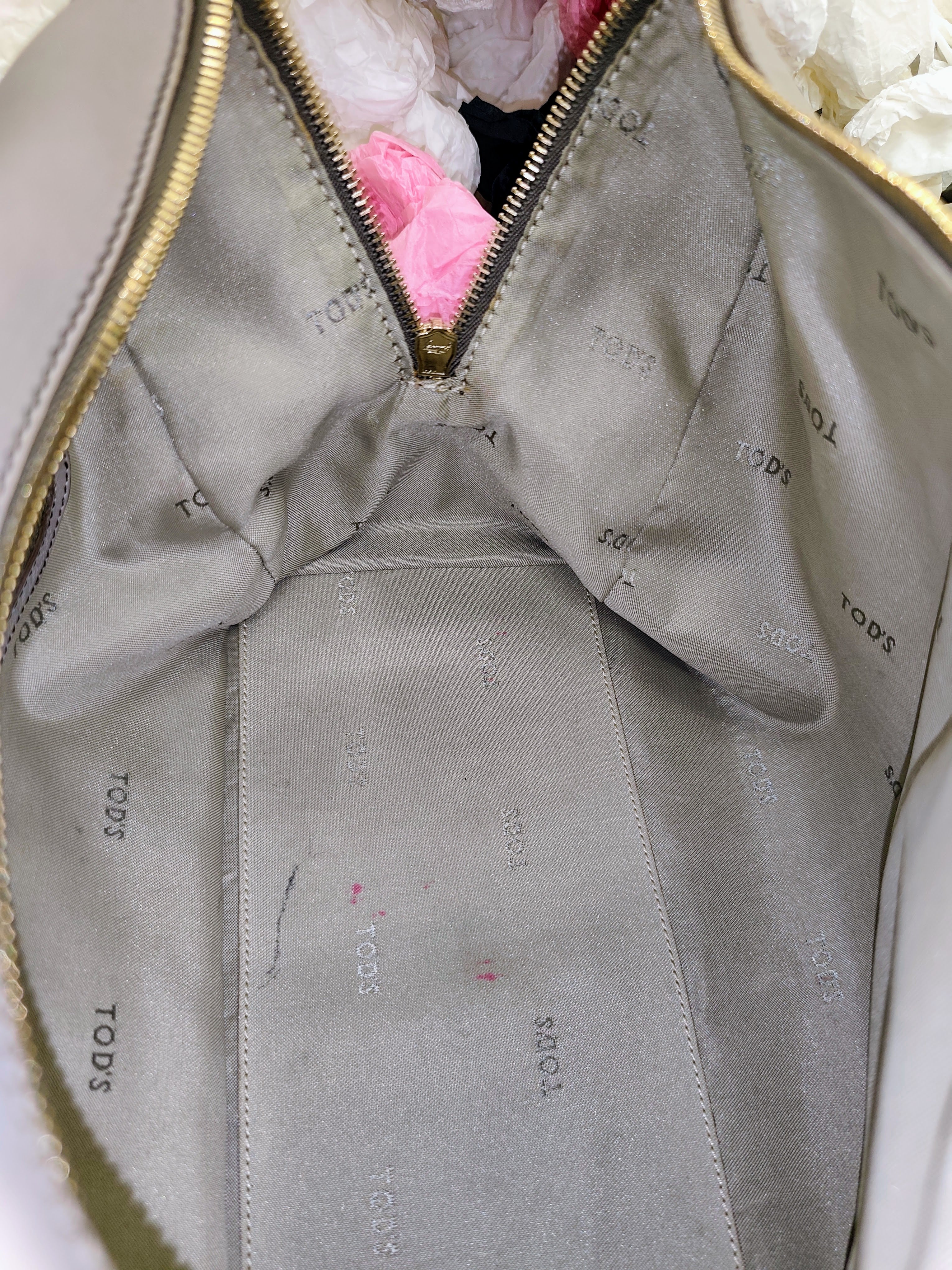 Tod's – Bauletto "D-Styling" pelle grigio perla con tracolla