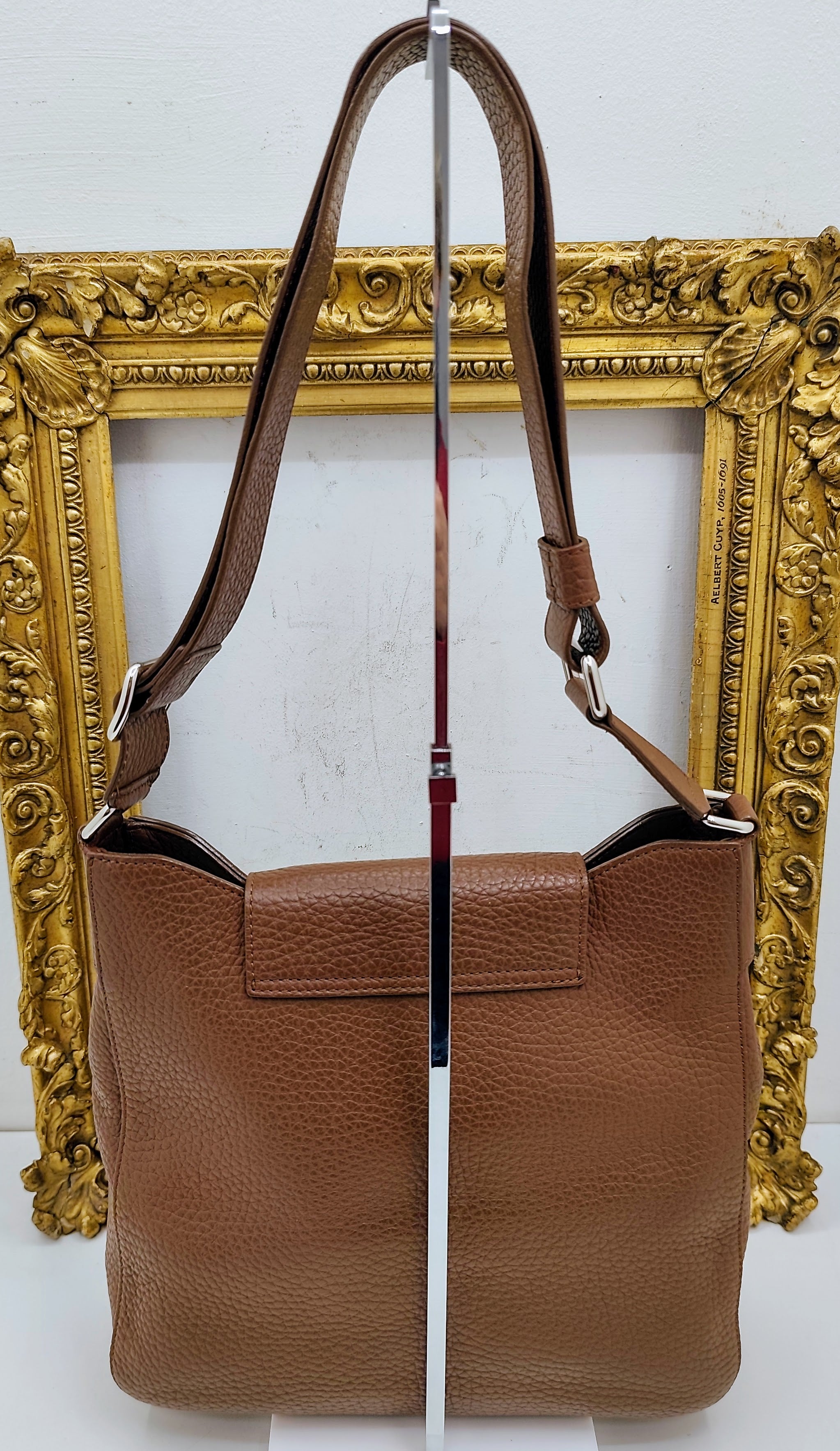 Orciani – Dama Soft Grande Pelle Martellata Marrone Carruba Pari al Nuovo