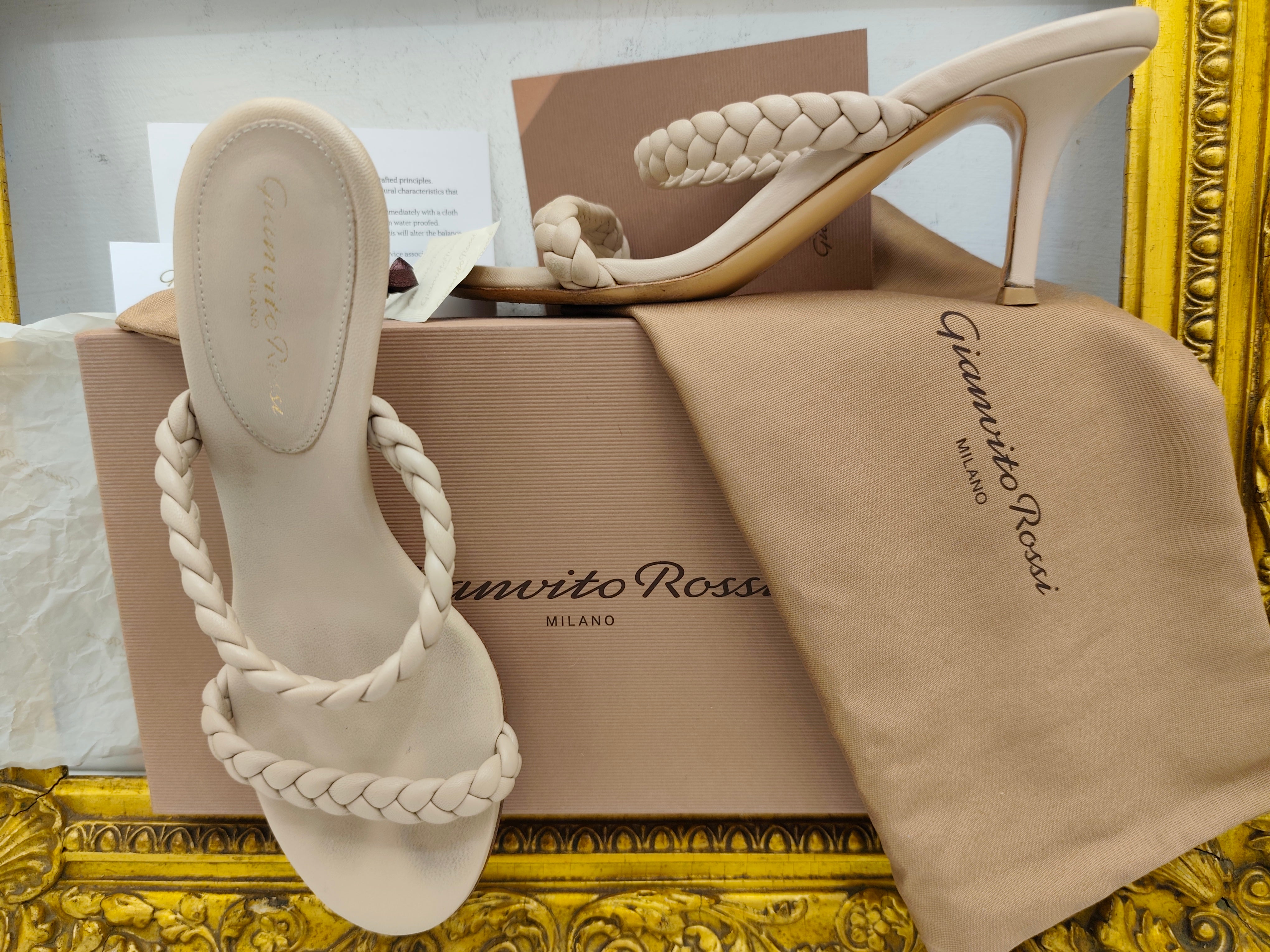 Gianvito Rossi – Sandali Marley 70 Pelle Nude Pari al Nuovo Full Set