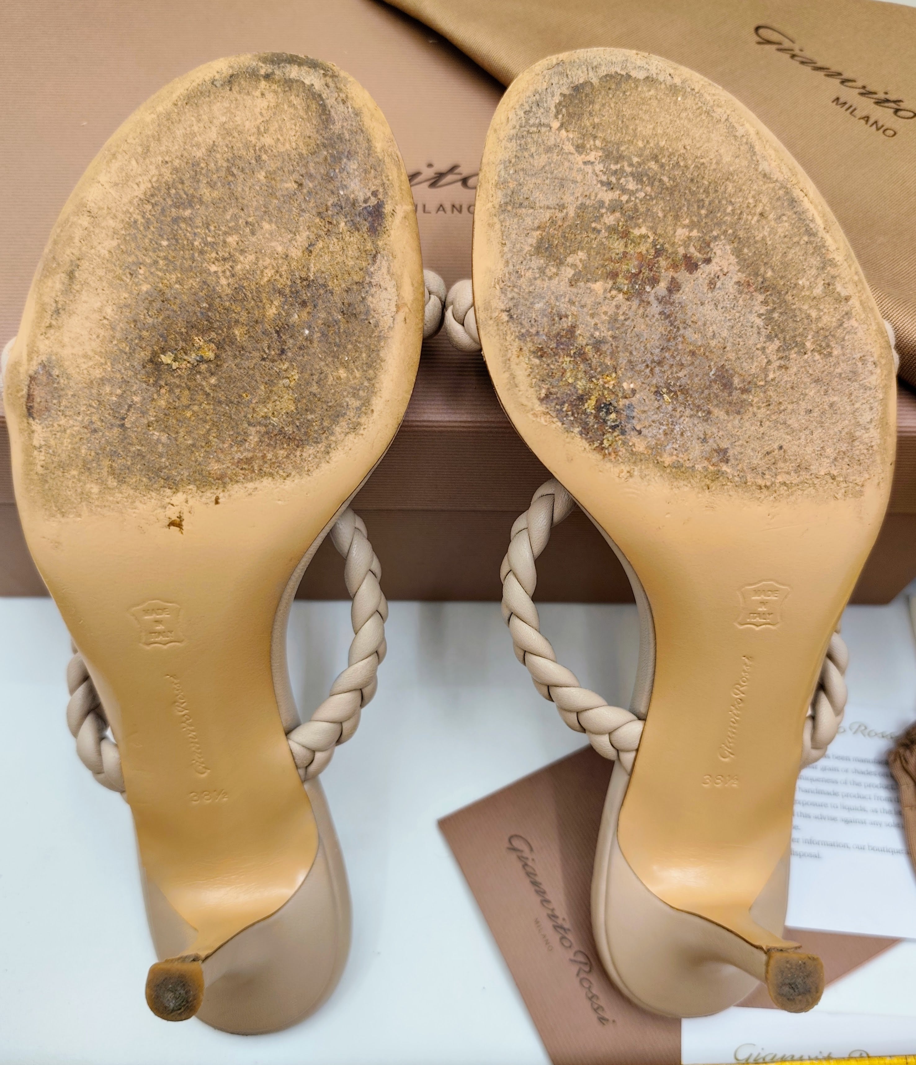 Gianvito Rossi – Sandali Marley 70 Pelle Nude Pari al Nuovo Full Set