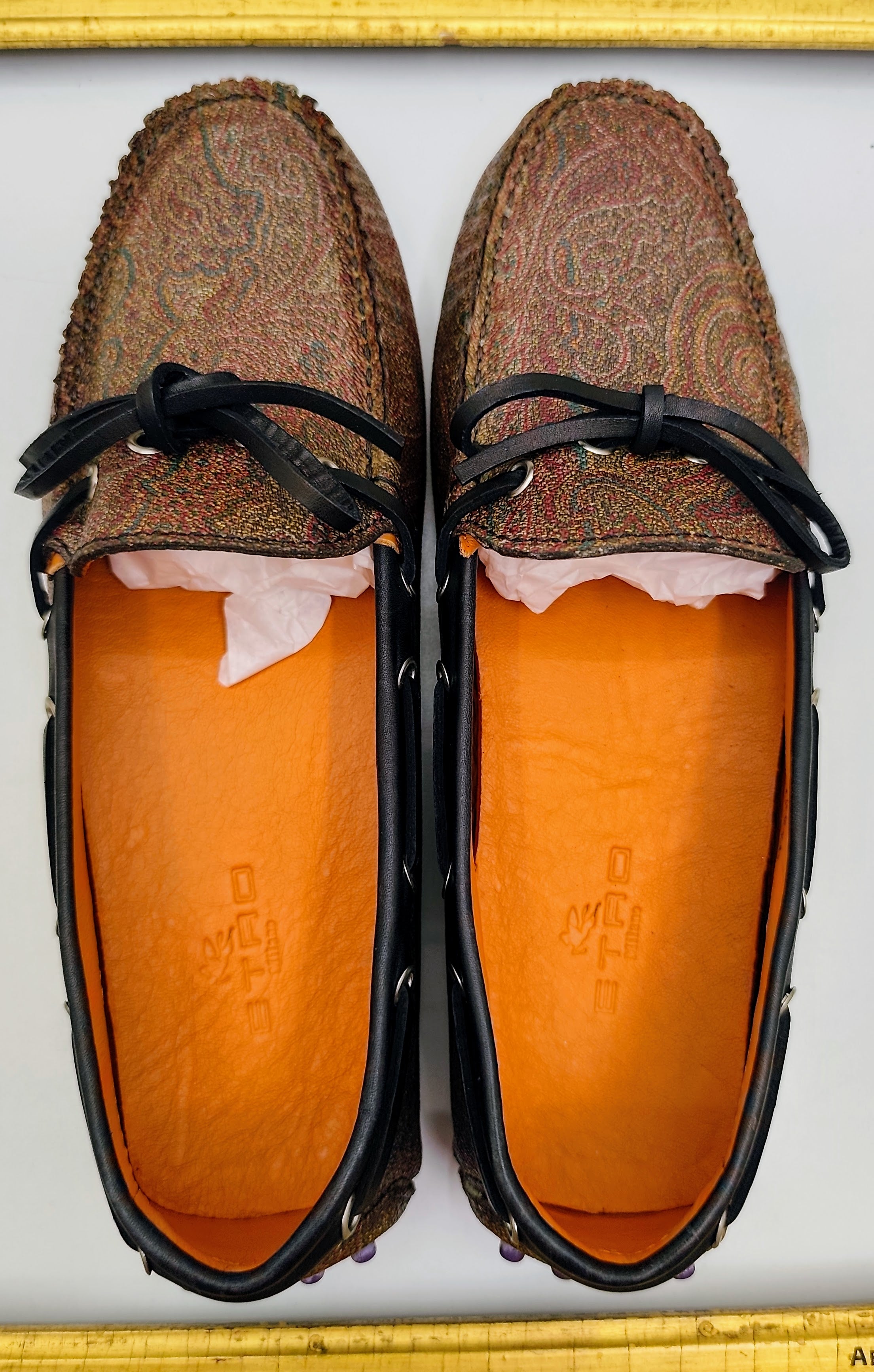 Etro – Mocassini Unisex City Gommino Paisley Jacquard Nuovi