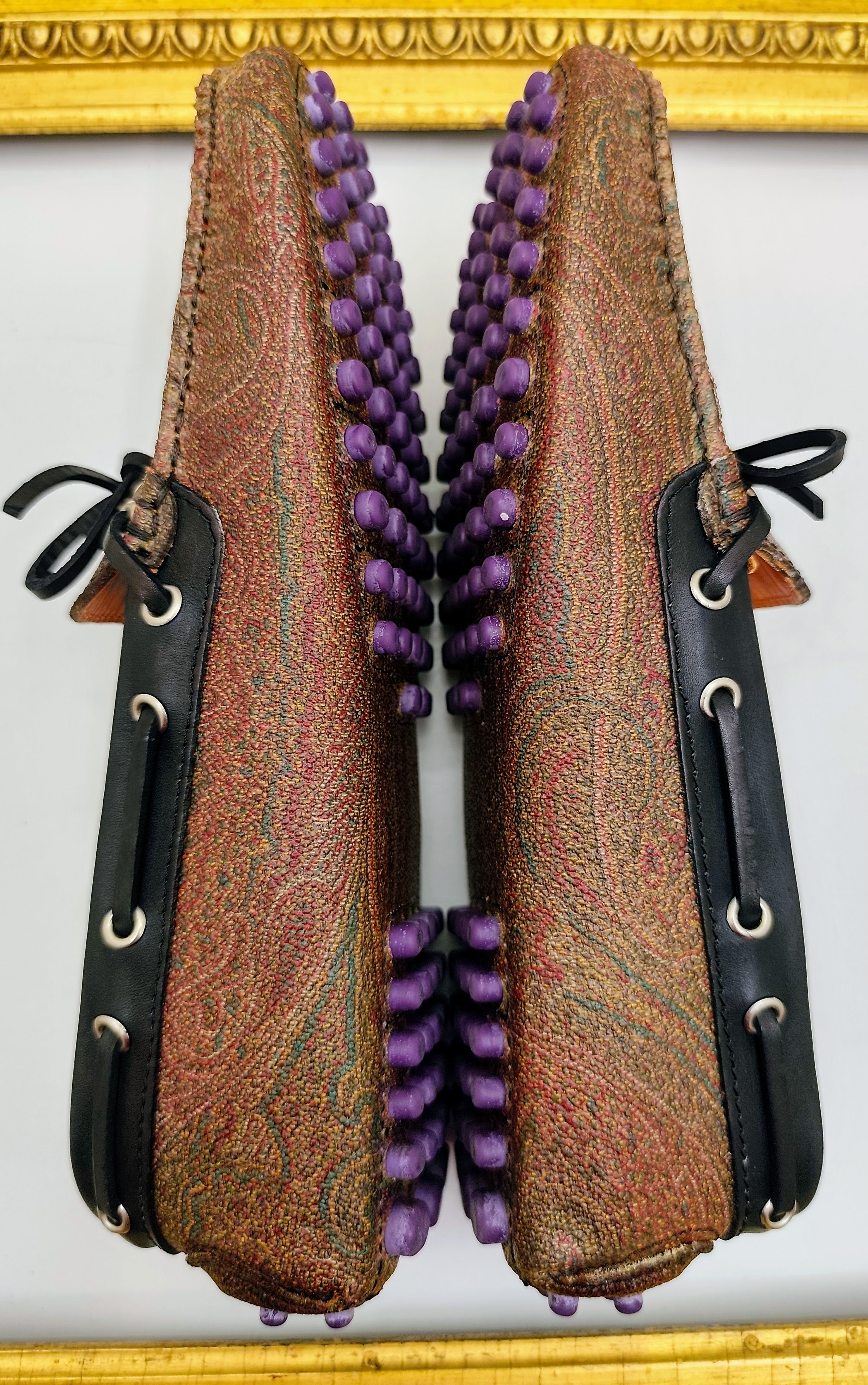 Etro – Mocassini Unisex City Gommino Paisley Jacquard Nuovi