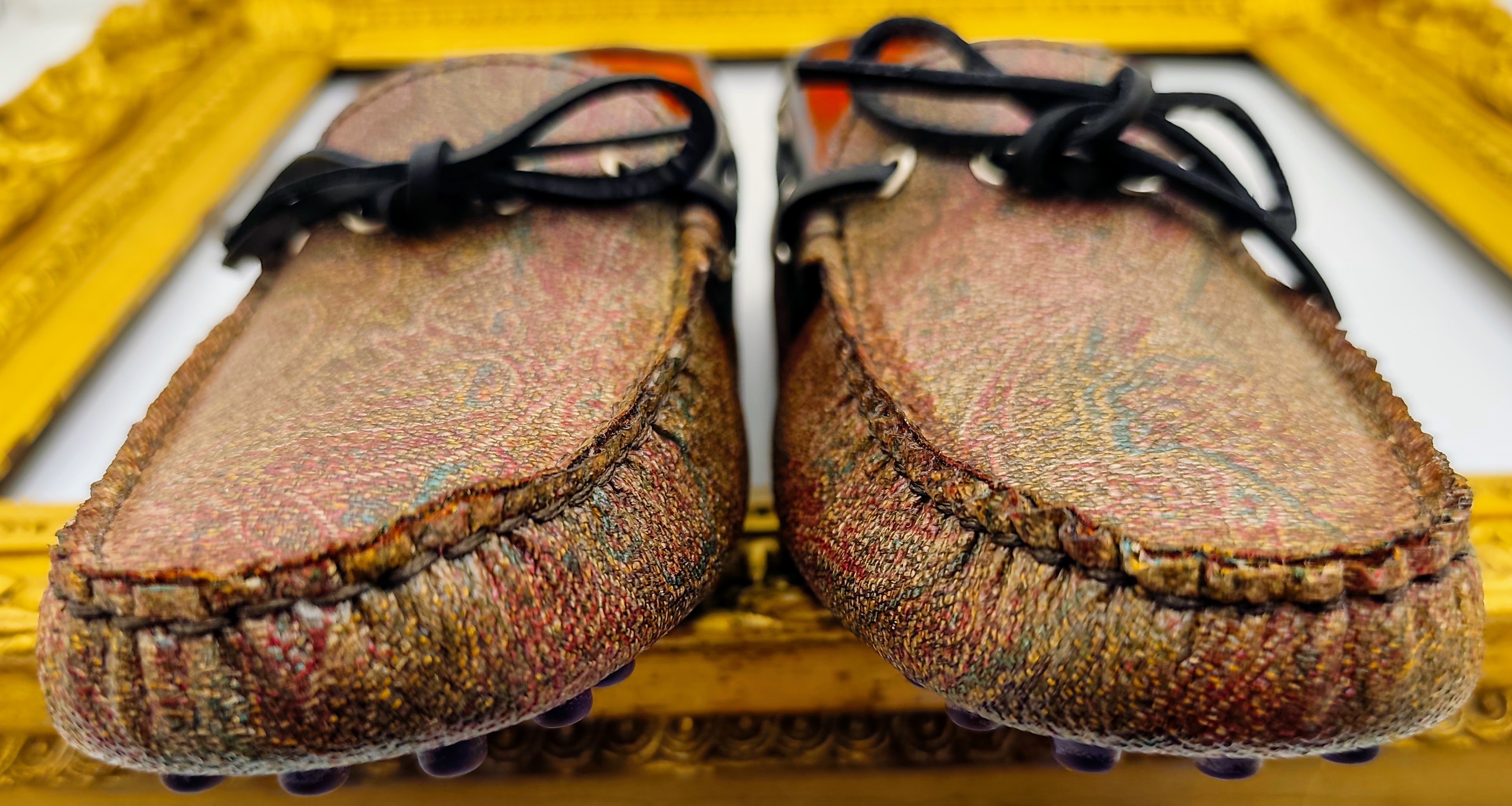 Etro – Mocassini Unisex City Gommino Paisley Jacquard Nuovi