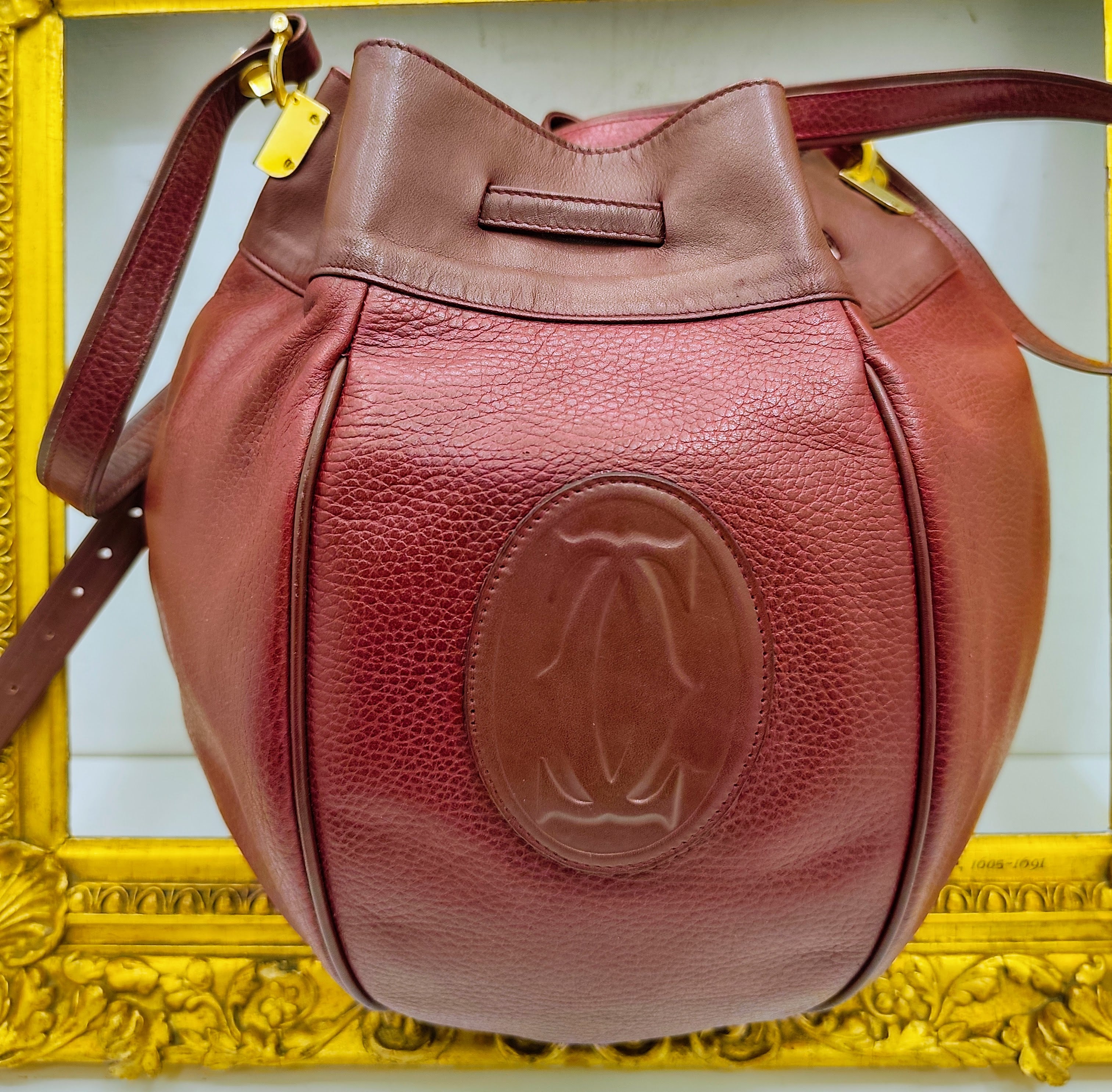 Cartier – Secchiello Bombato Pelle Doppia Bordeaux
