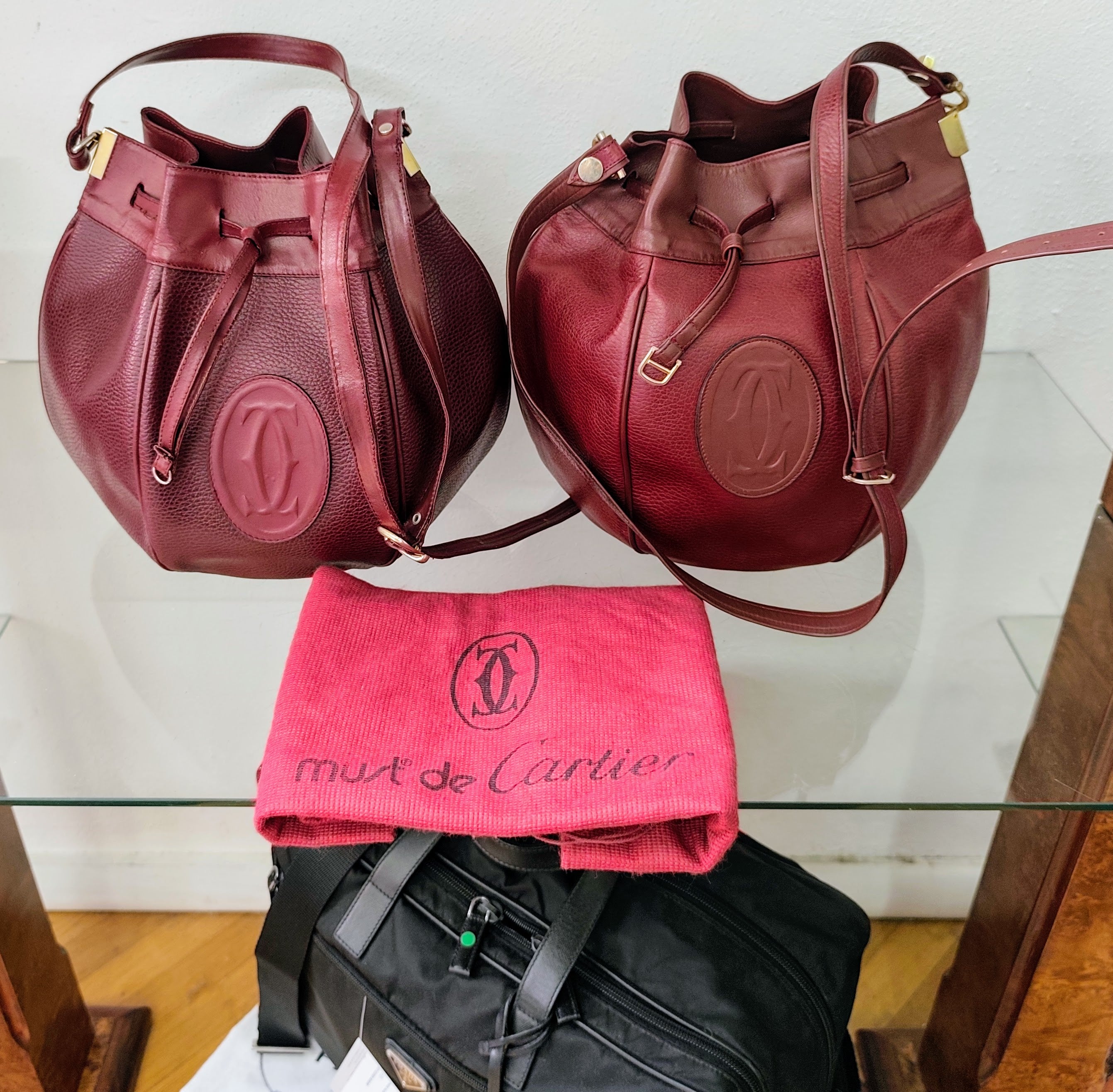 Cartier – Secchiello Bombato Pelle Bordeaux Vintage