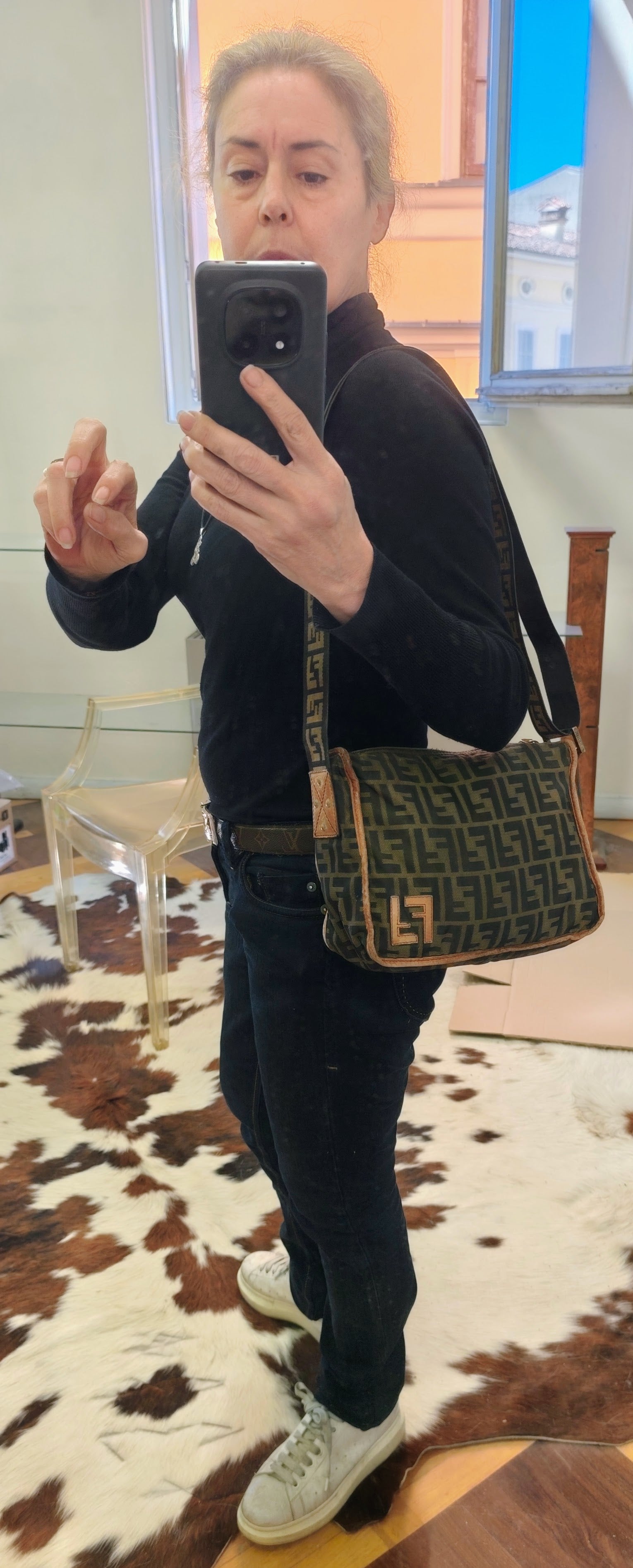 Fendi – Camera Bag Postina in Tessuto Zucca Marrone Vintage
