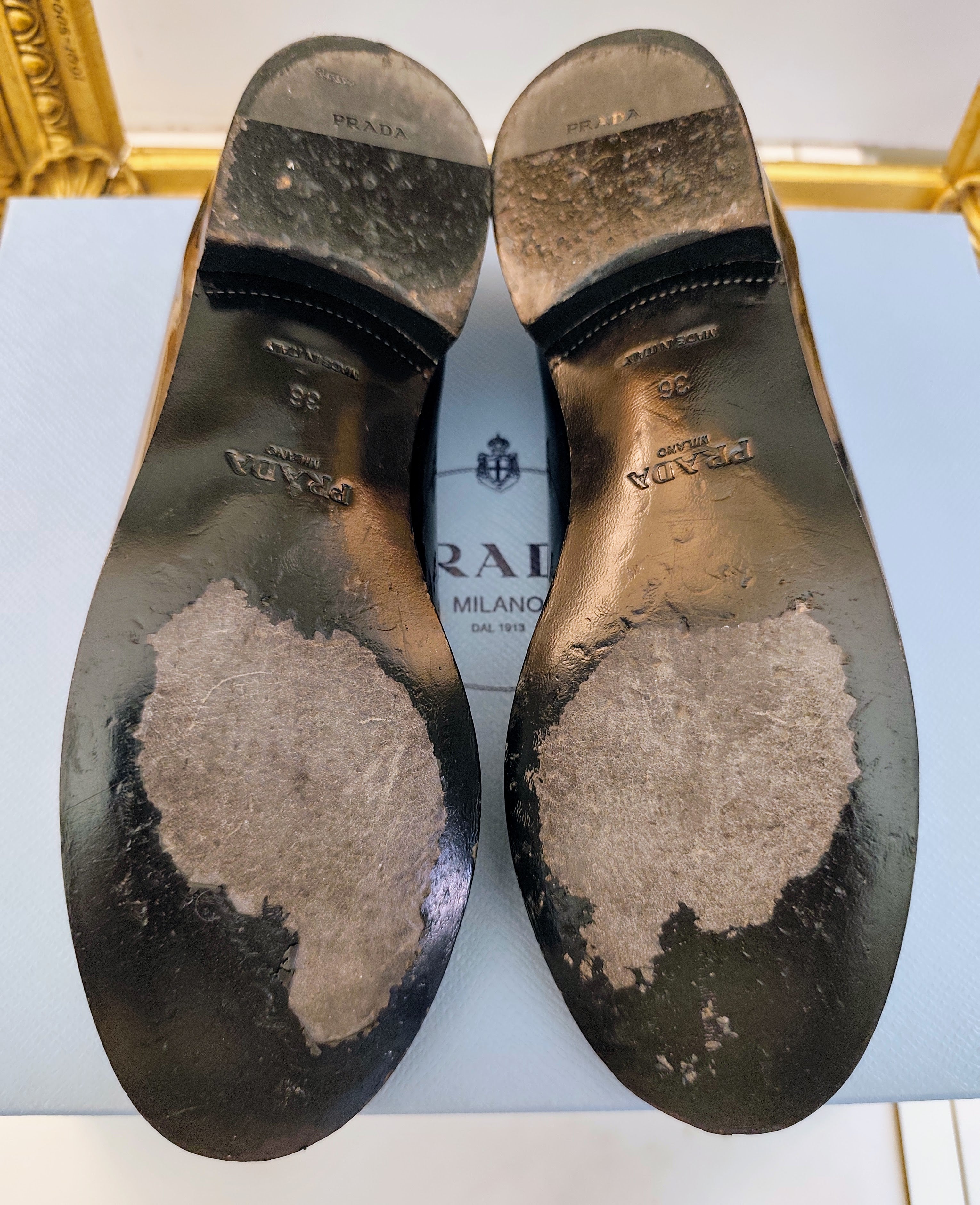 Prada - Mocassini Loafer in Vernice Nera Full Set
