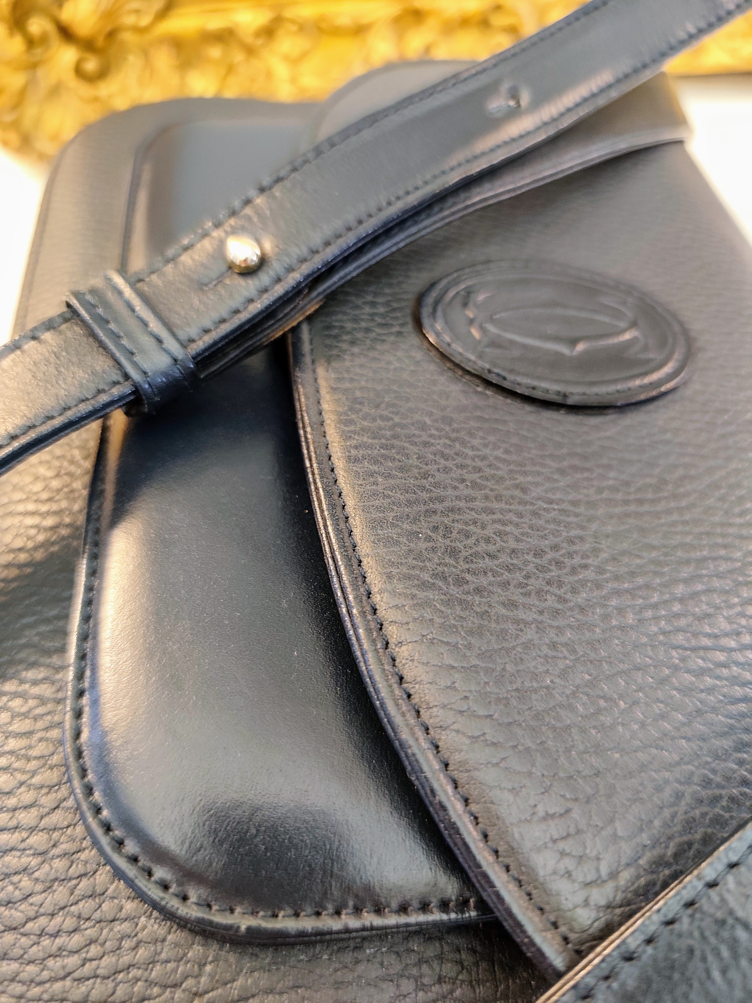 Cartier - Camera Bag a 3 Soffietti Postina a tracolla Vintage in Pelle Blu