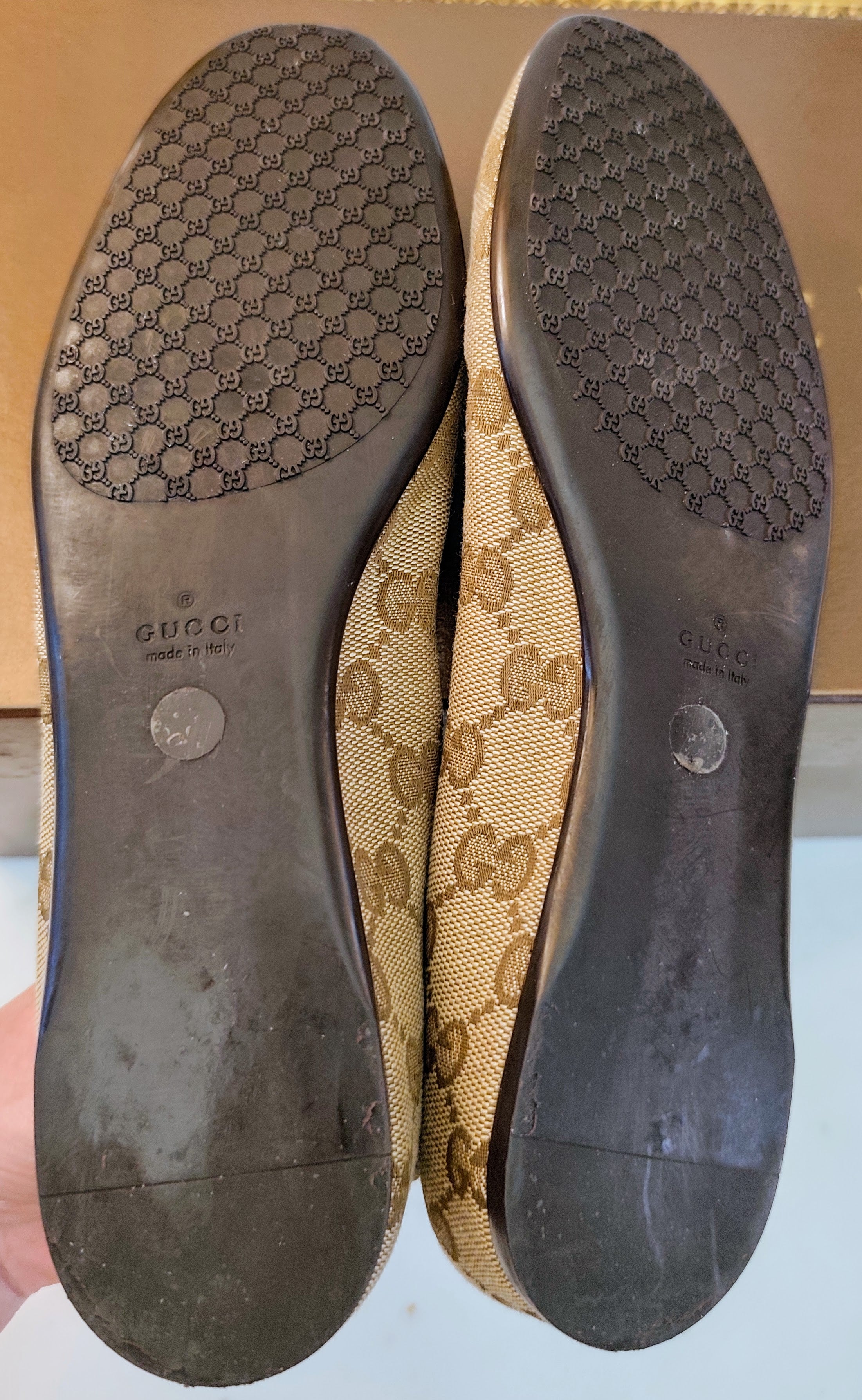 Gucci – Ballerine Tessuto “GG” Beige Fiocchi e Charm Bamboo