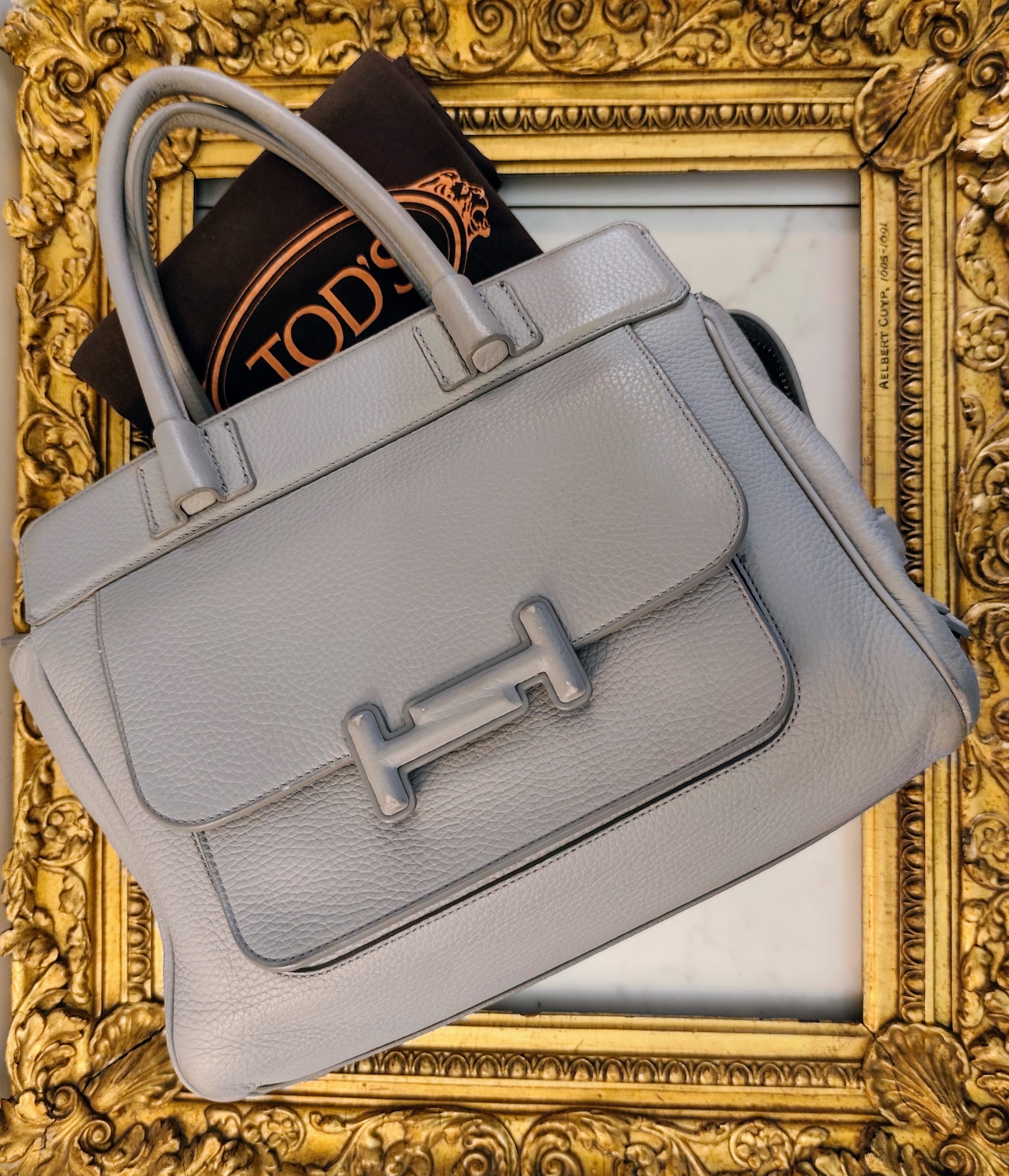 Tod’s – Borsa “Double T” Pelle Azzurro Polvere