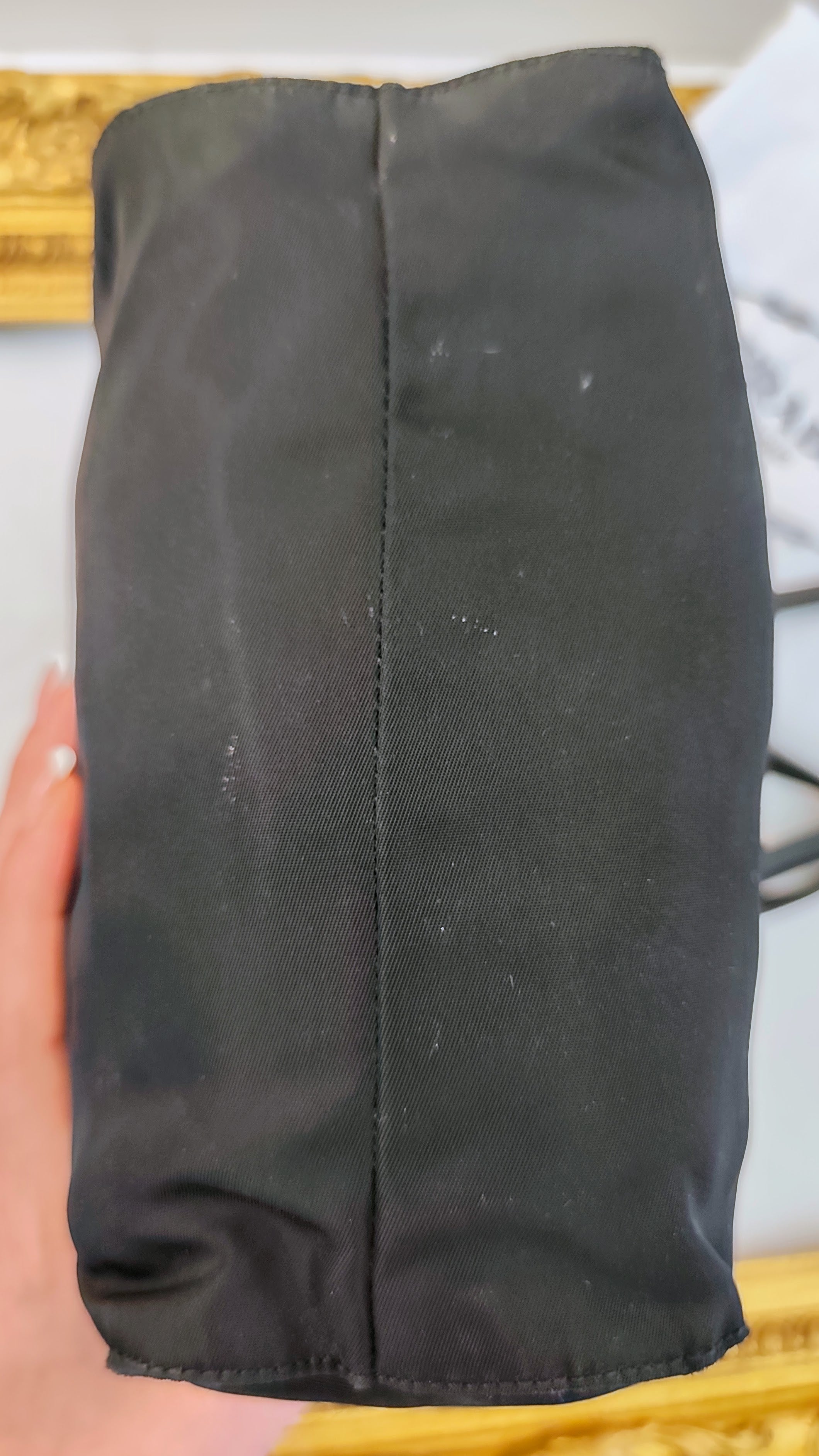 Prada – Mini Tote Bag Vintage in Re-Nylon Nero e Pelle