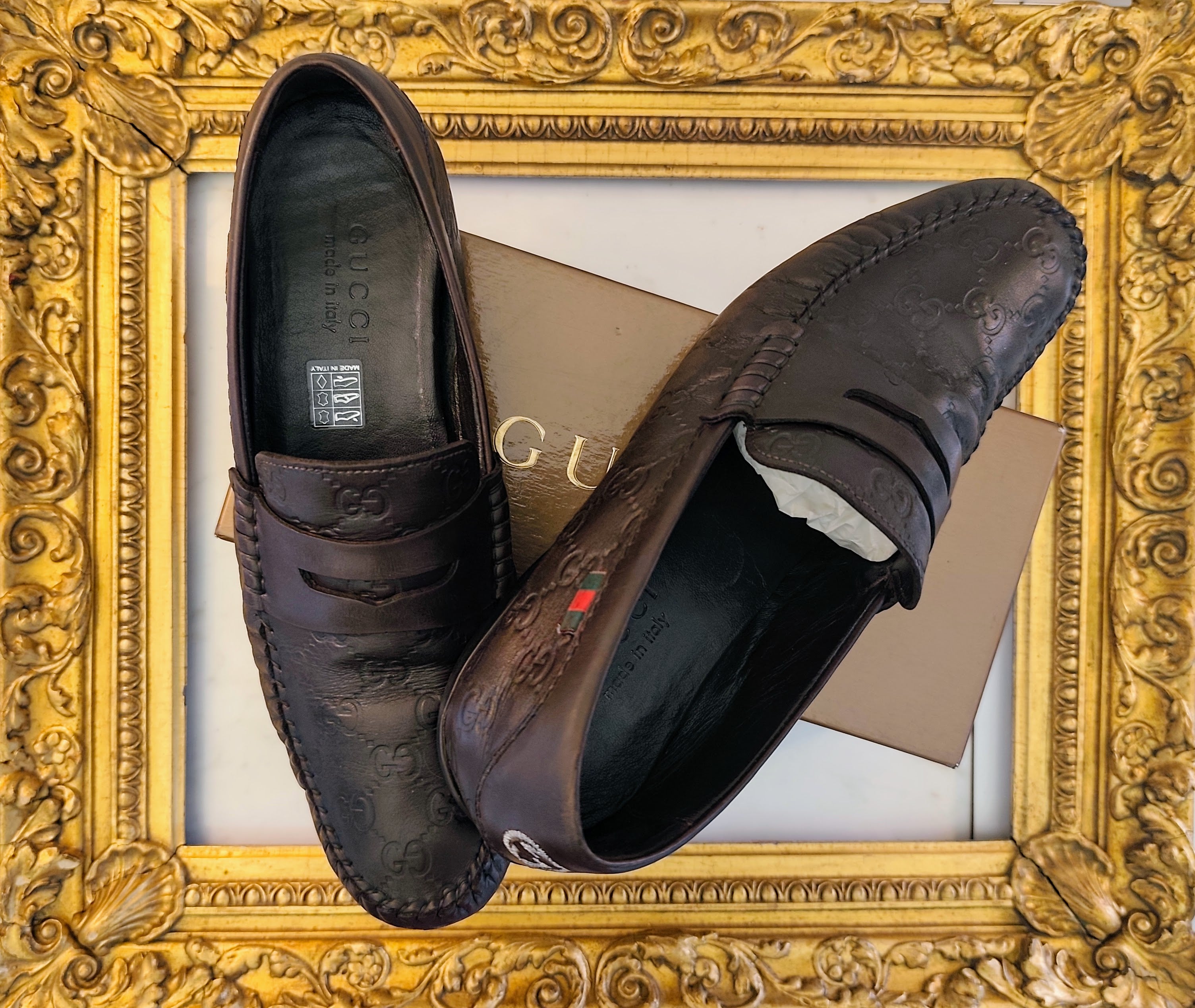 Gucci – Mocassini Uomo in Pelle Guccissima Marrone