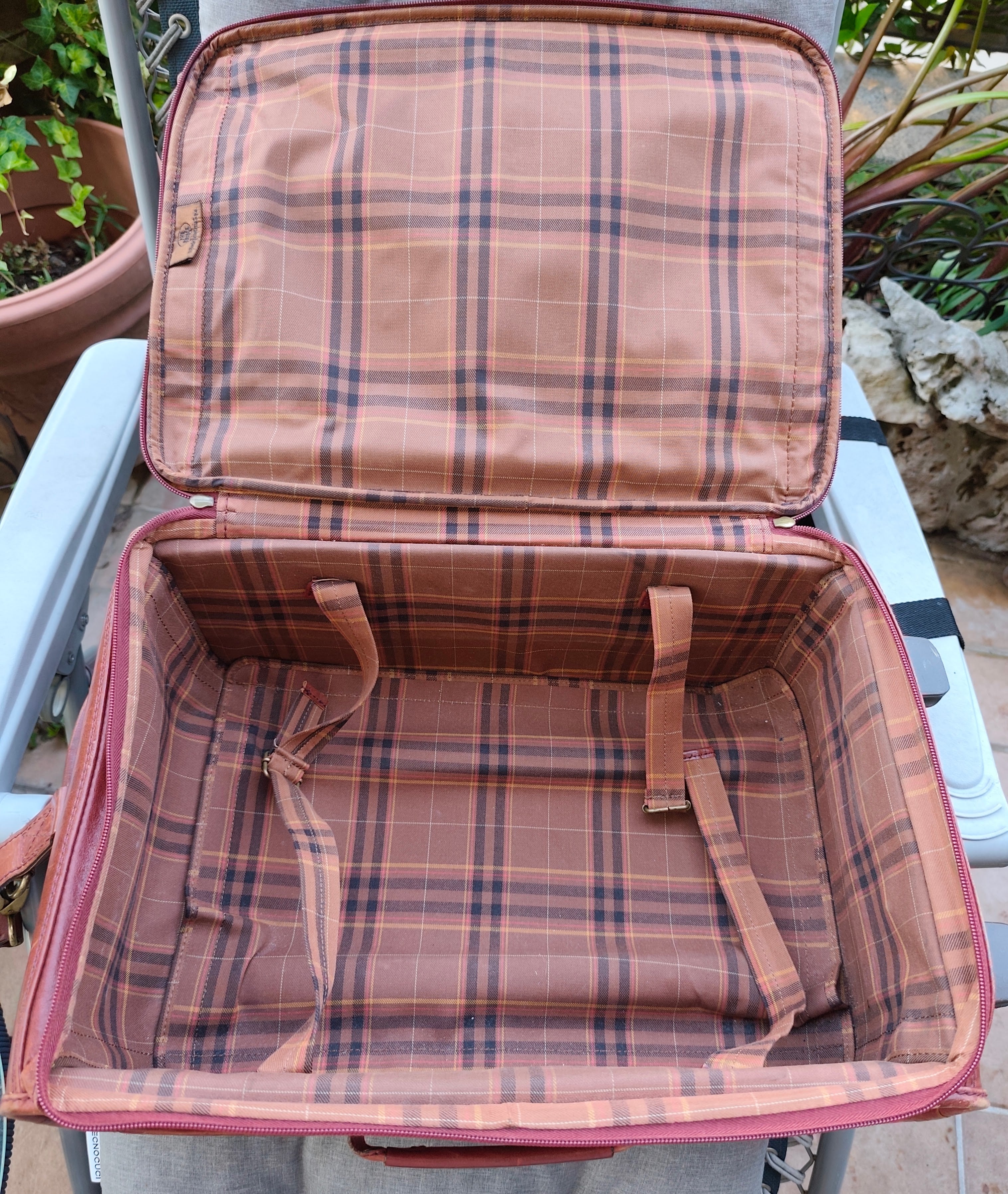The Bridge – Trolley con ruote Rigido in Pelle Bordeaux Linea Story Vintage