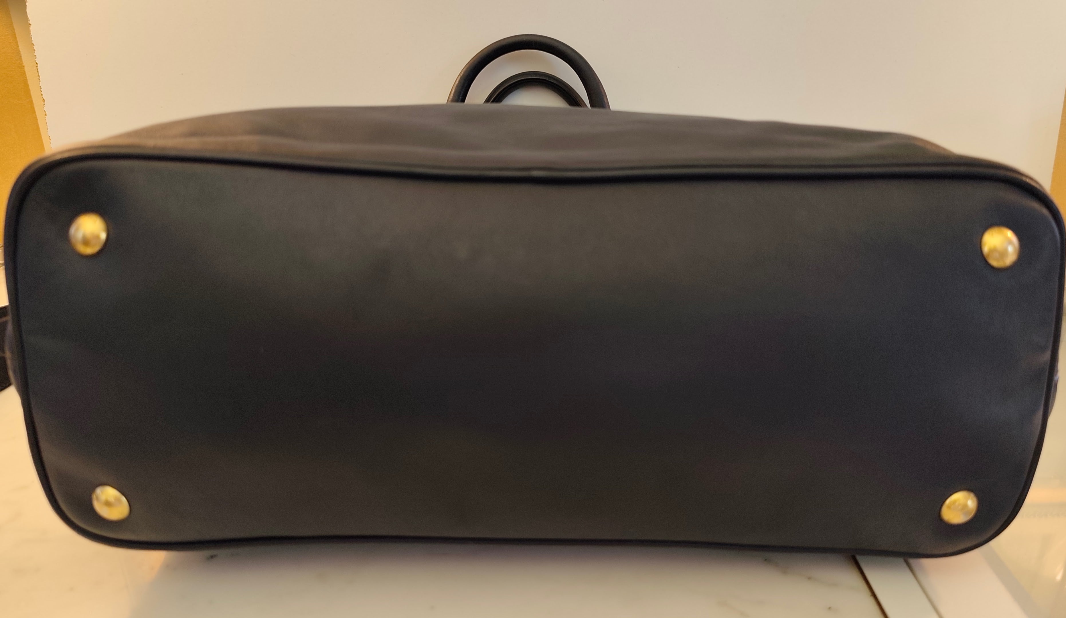 Prada – Shopper Espandibile in Pelle Blu Notte