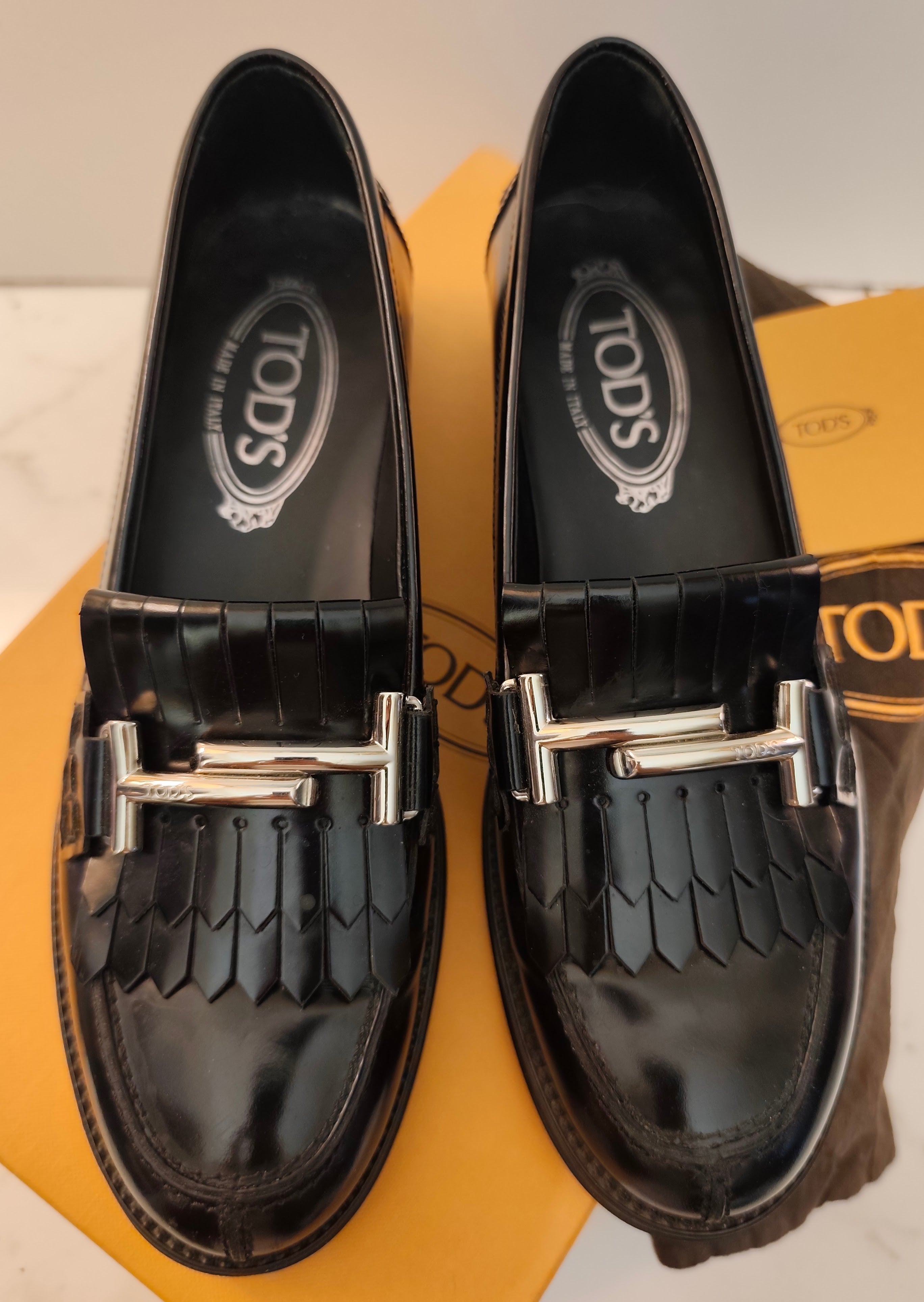 Tod's – Mocassini Donna “Double T” con Frange Pelle