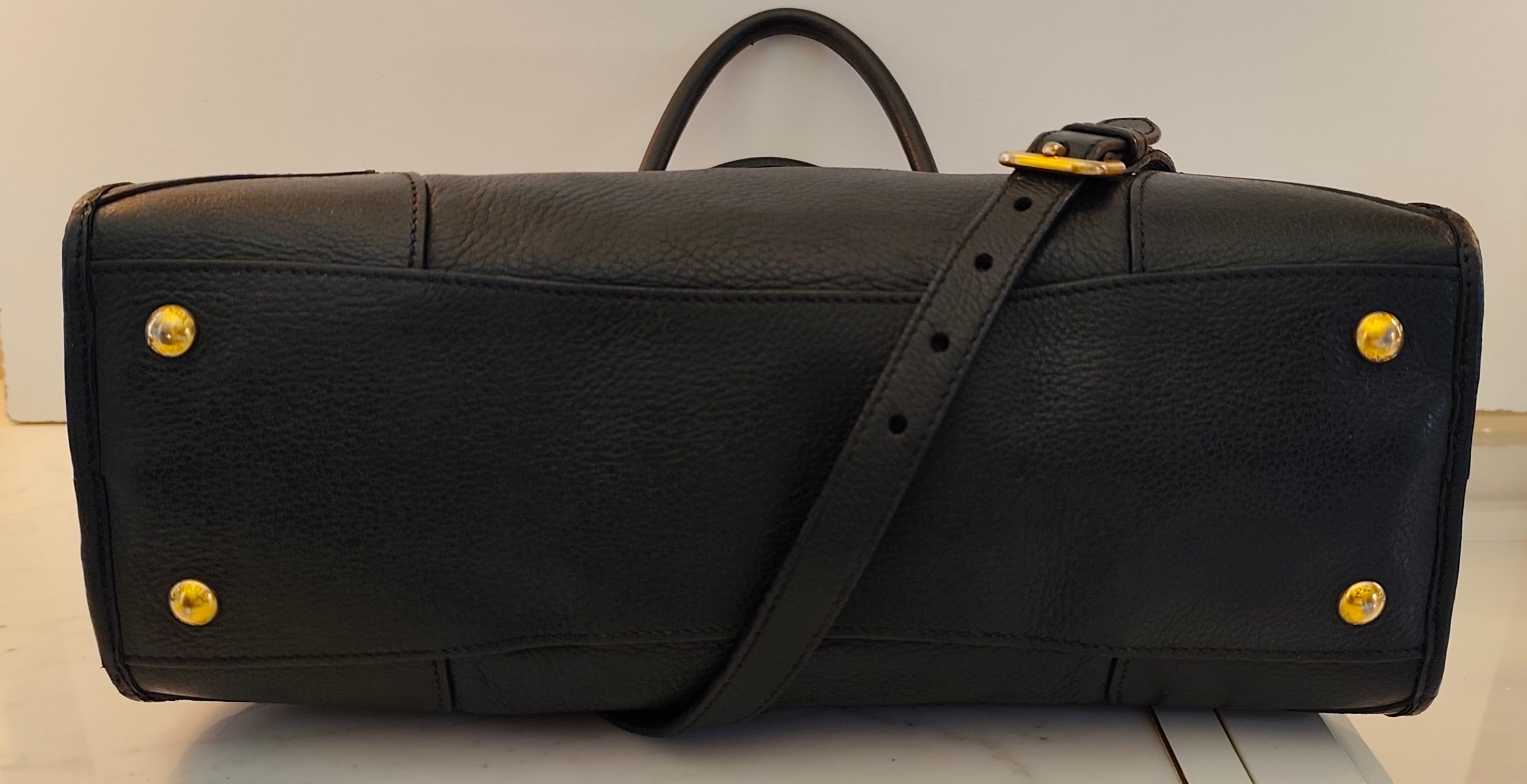 Prada - Bauletto Tote Bag a Spalla in Pelle Nera con Tracolla