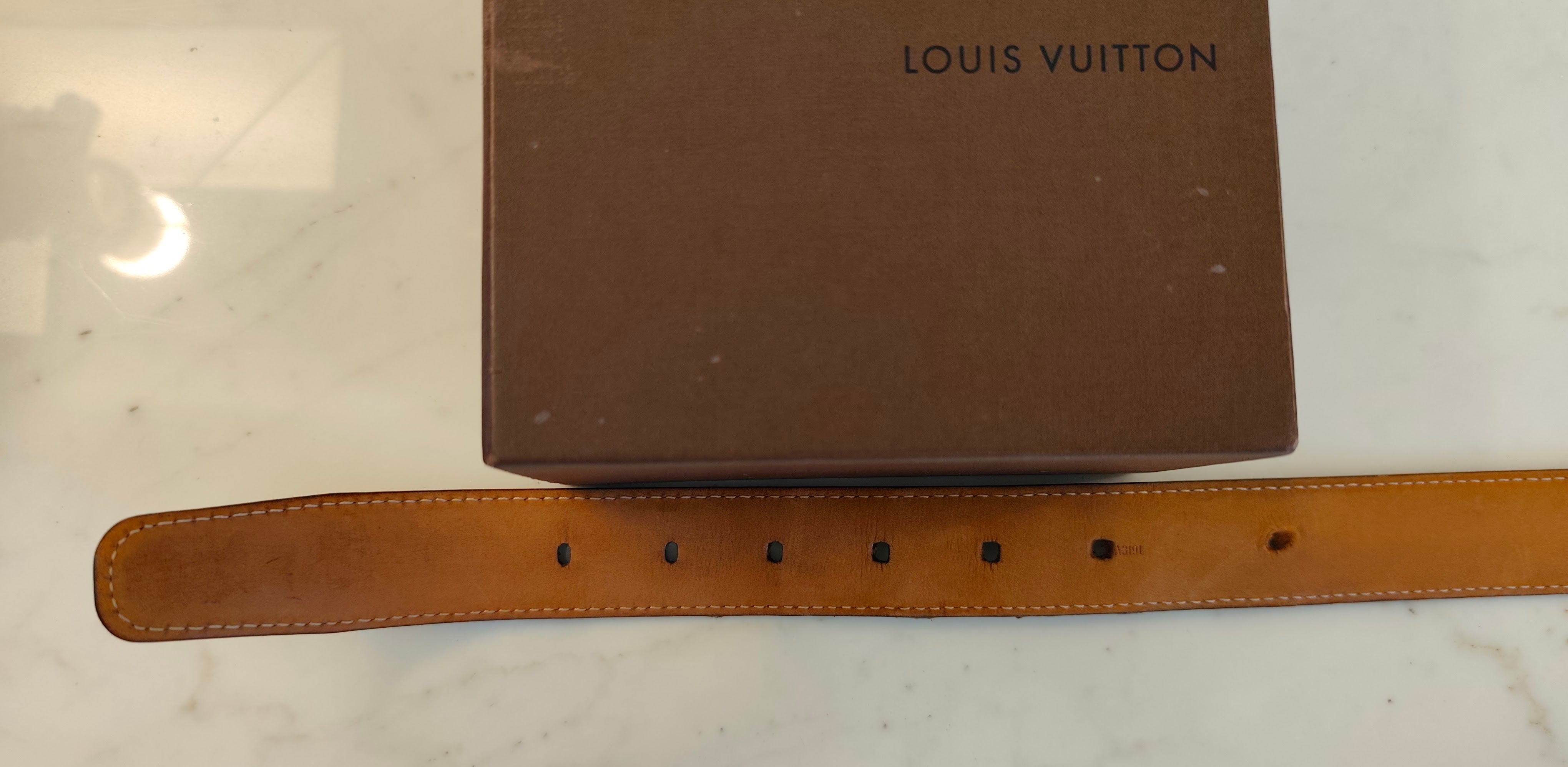 Louis Vuitton – Cintura Ellipse Unisex in Tela Damier Ebene