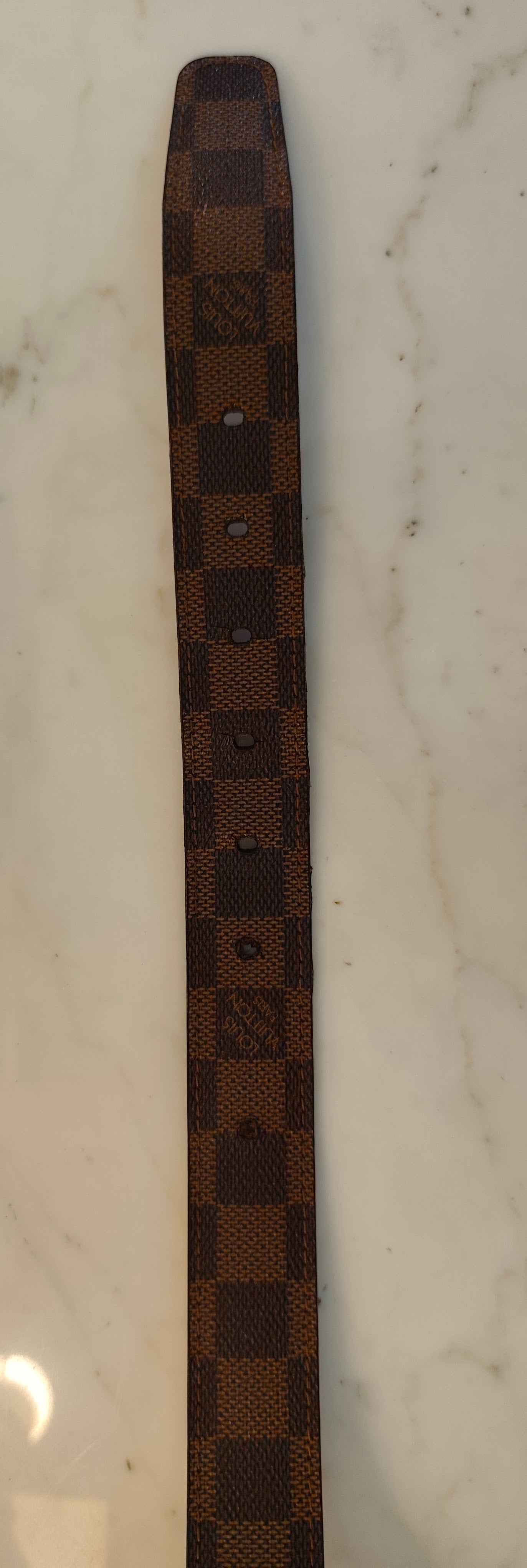 Louis Vuitton – Cintura Ellipse Unisex in Tela Damier Ebene