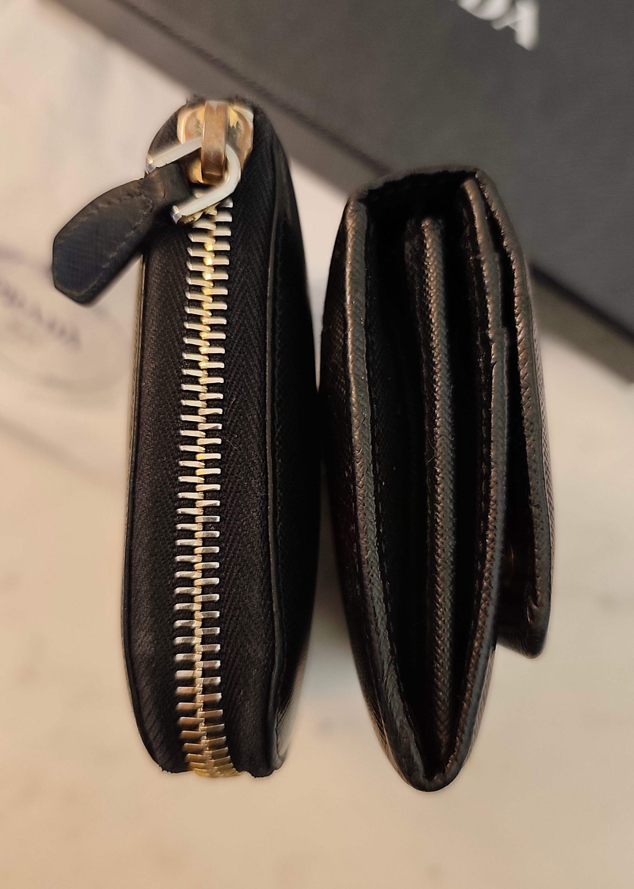 Prada - Portafoglio Continental Lux Pelle Saffiano Nera Logo Triangolo