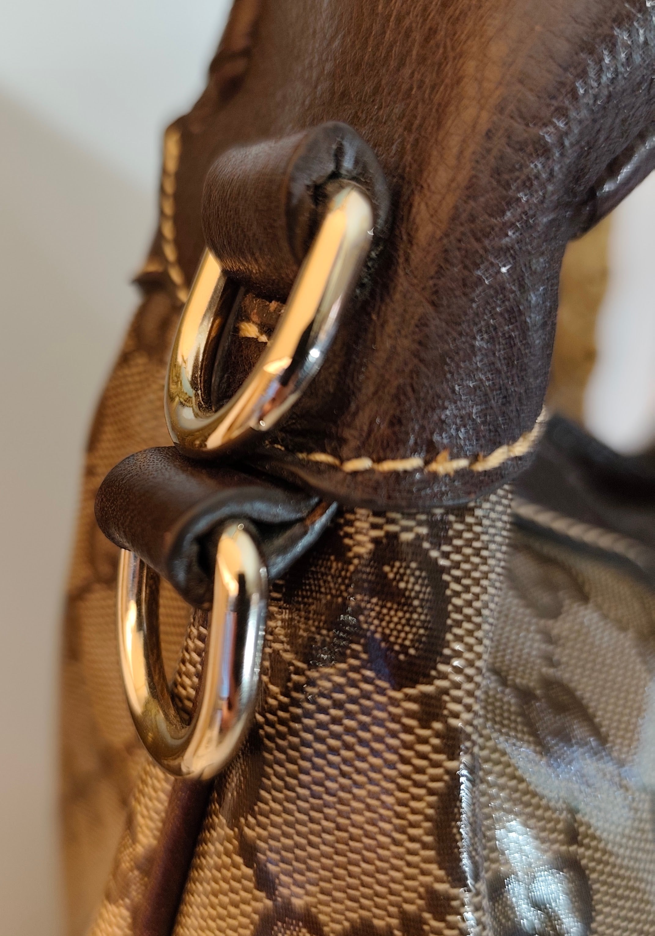 Gucci - Jackie Hobo Cristal in Canvas GG e Pelle Testa di Moro