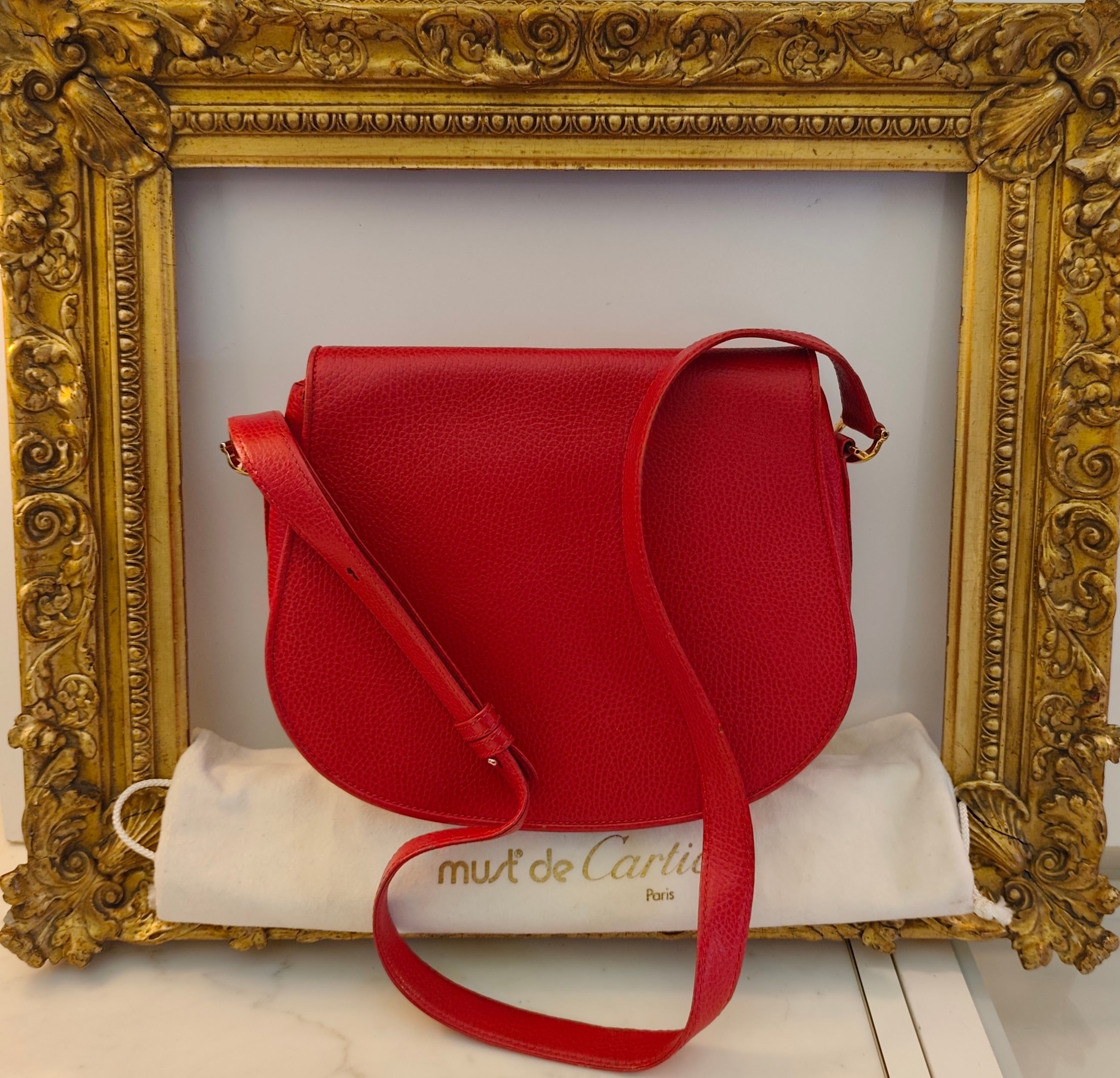 Cartier - Borsa a Spalla o Tracolla in Pelle Rossa