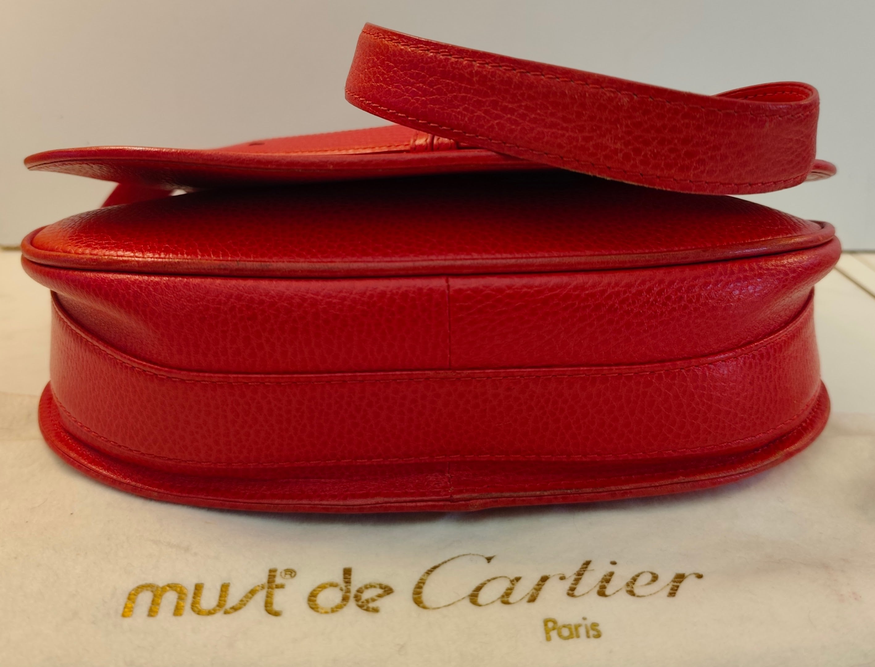 Cartier - Borsa a Spalla o Tracolla in Pelle Rossa