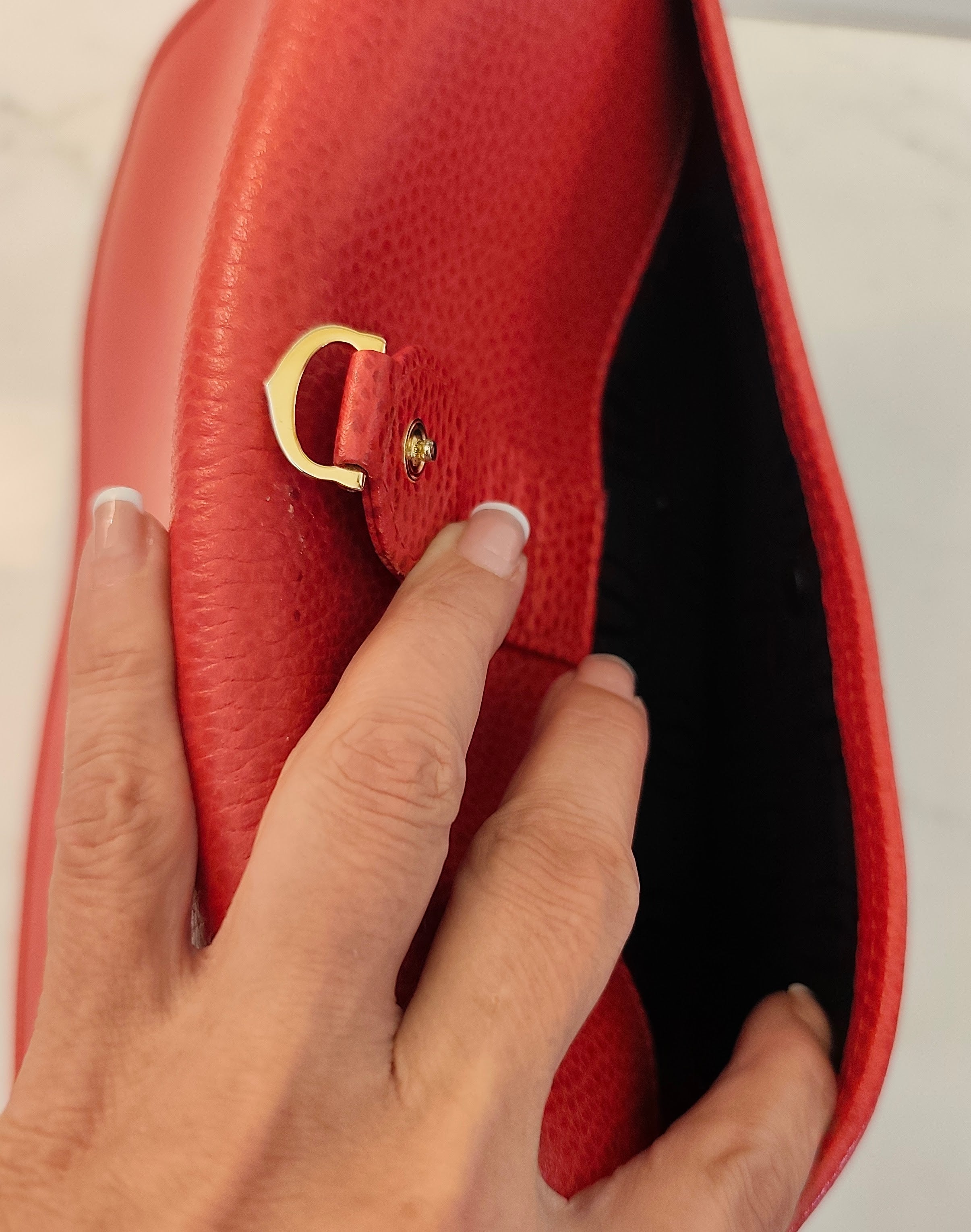 Cartier - Borsa a Spalla o Tracolla in Pelle Rossa