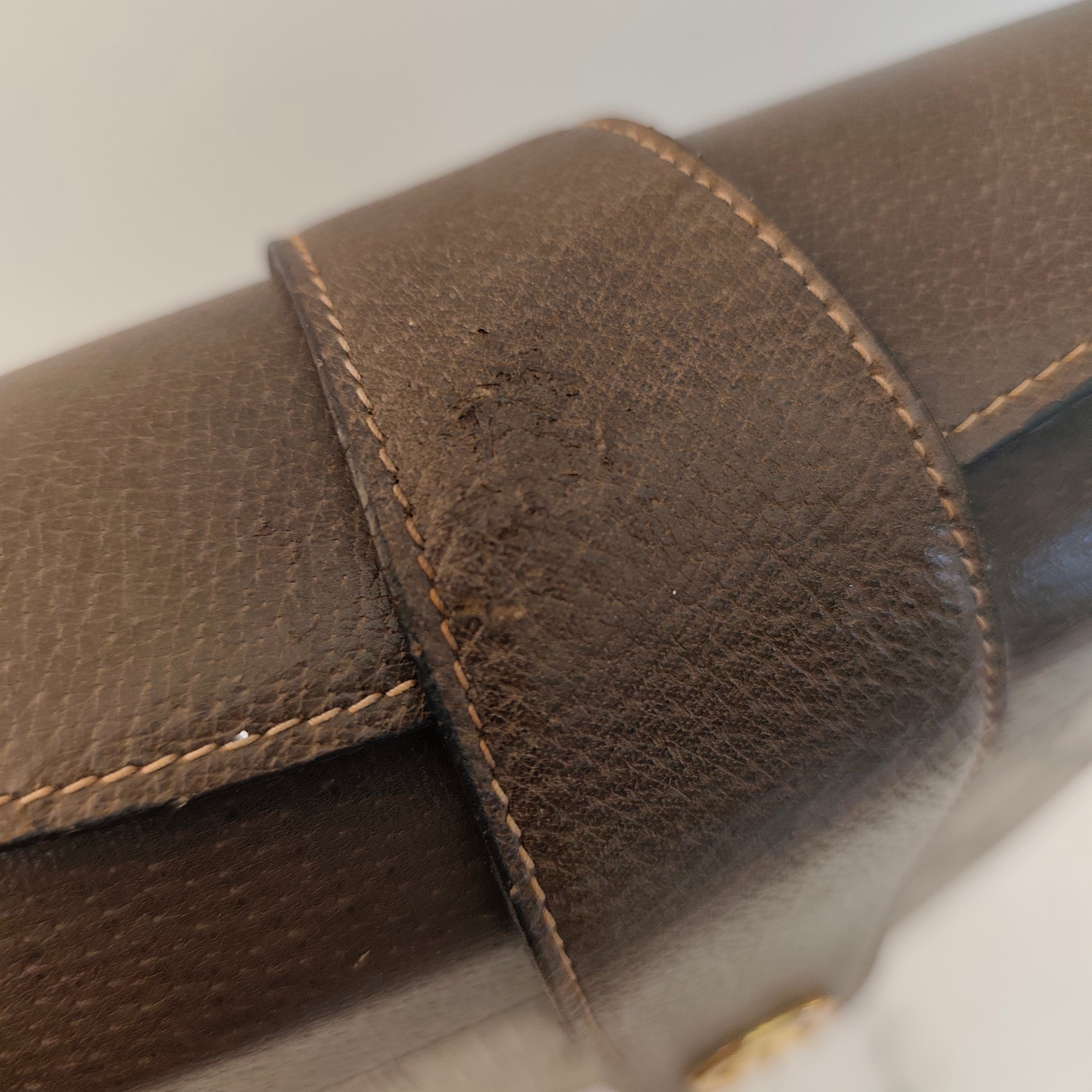 Gucci - Ophidia Secchiello Ovale in Canvas GG Beige e Pelle Vintage