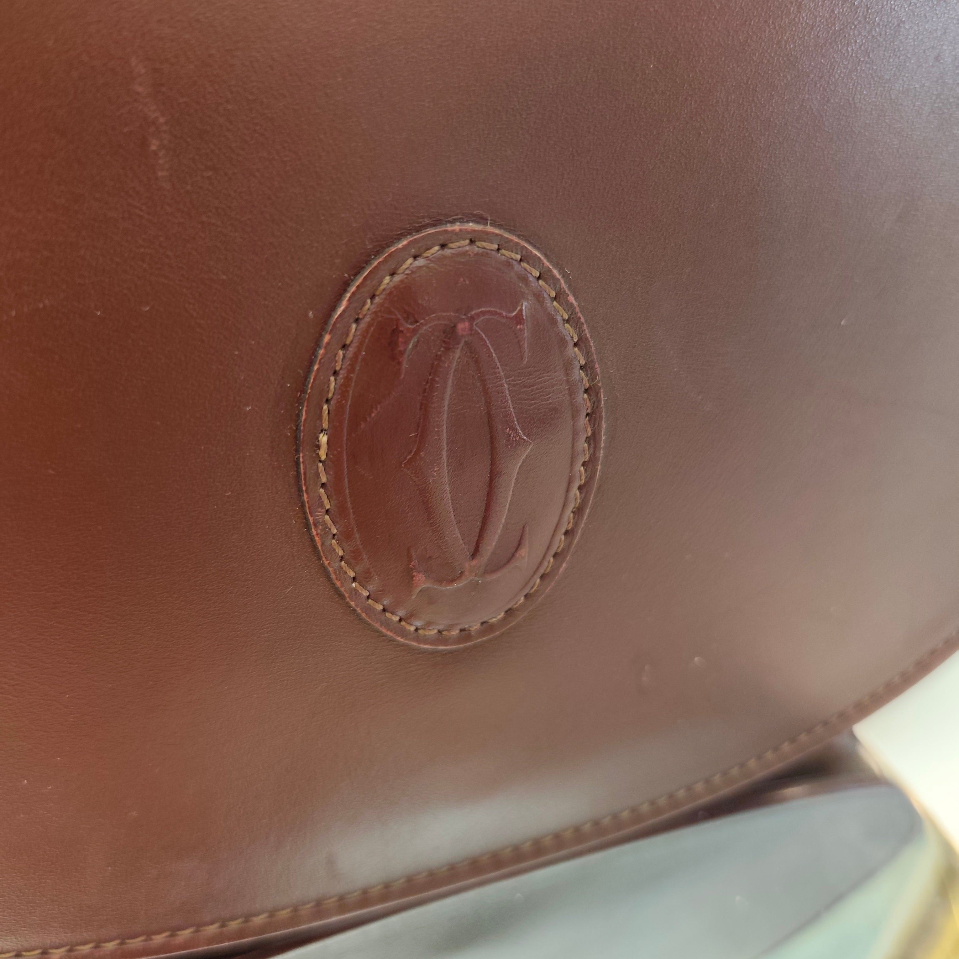 Cartier - Borsa a Spalla o Tracolla in Pelle Bordeaux