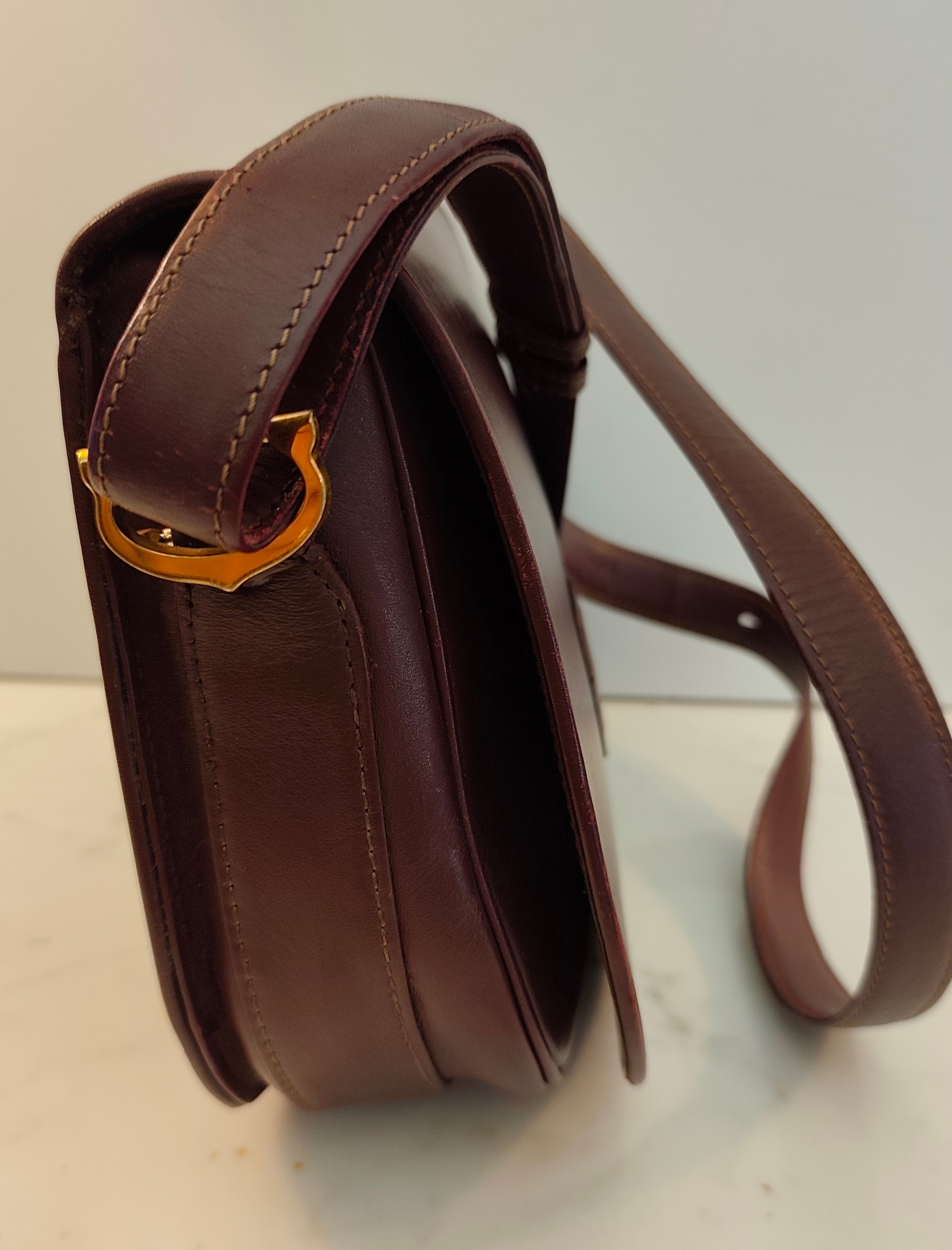 Cartier - Borsa a Spalla o Tracolla in Pelle Bordeaux