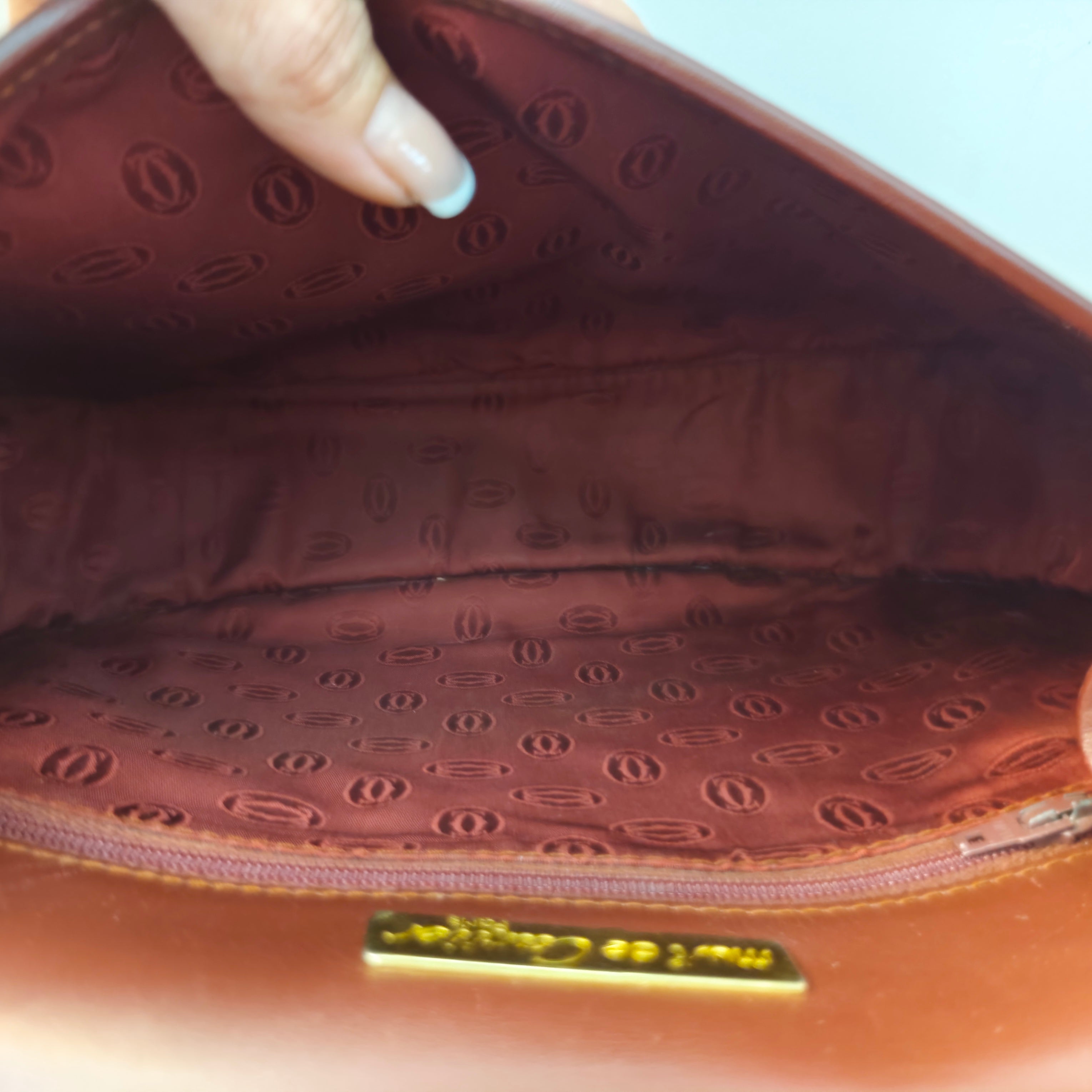 Cartier - Borsa a Spalla o Tracolla in Pelle Bordeaux
