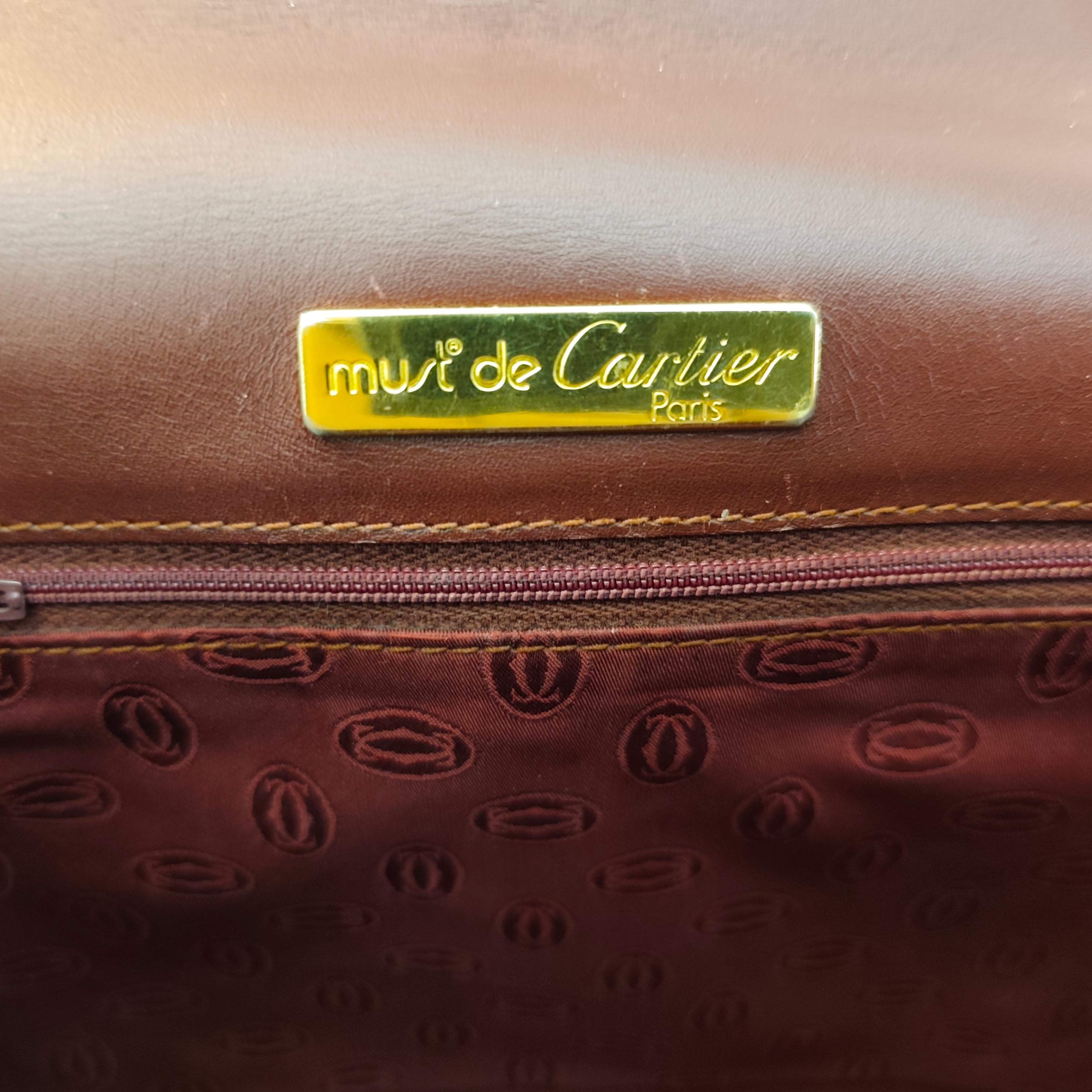 Cartier - Borsa a Spalla o Tracolla in Pelle Bordeaux