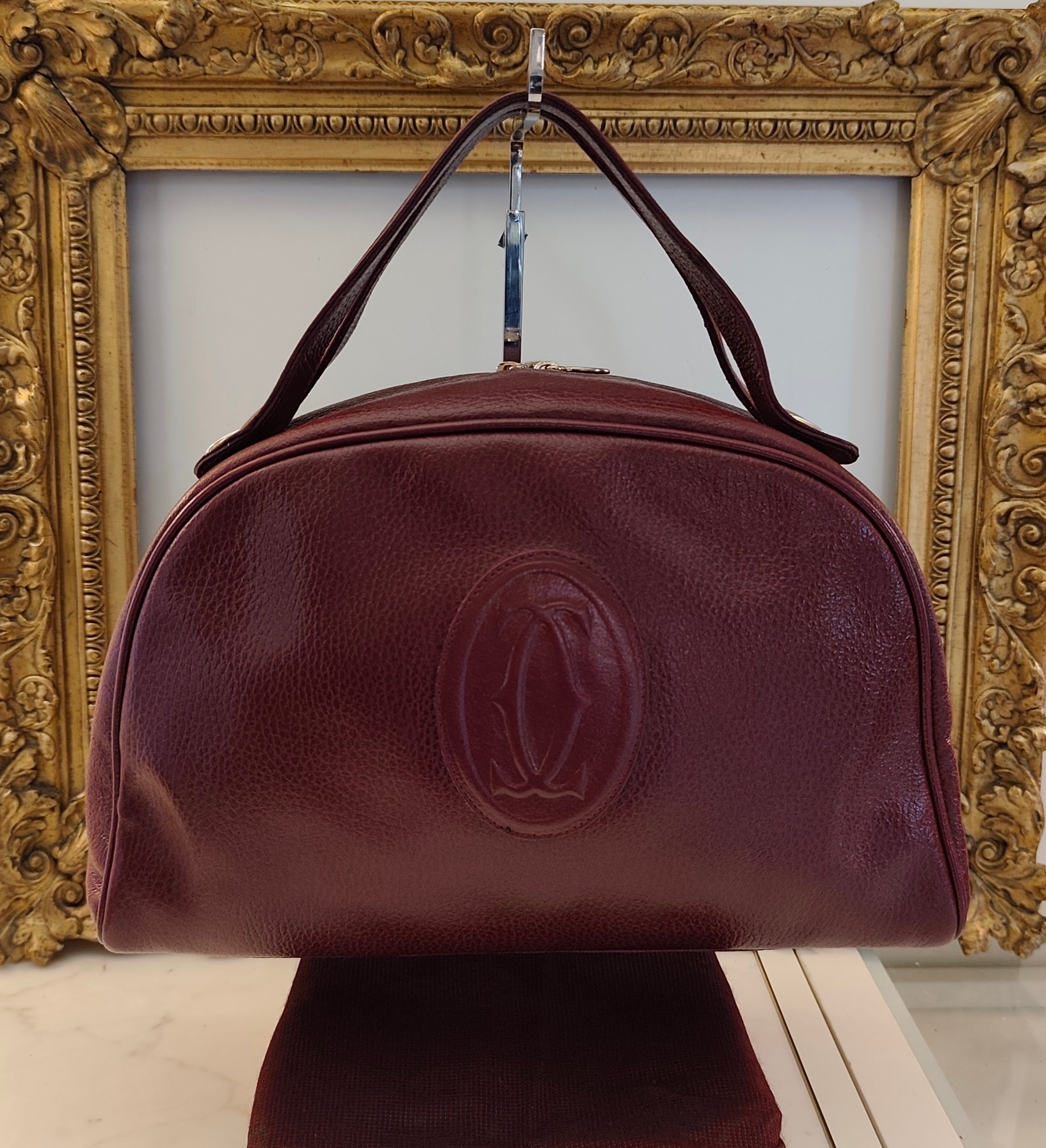 Cartier - Borsa a Mano Doubleface in Pelle Bordeaux