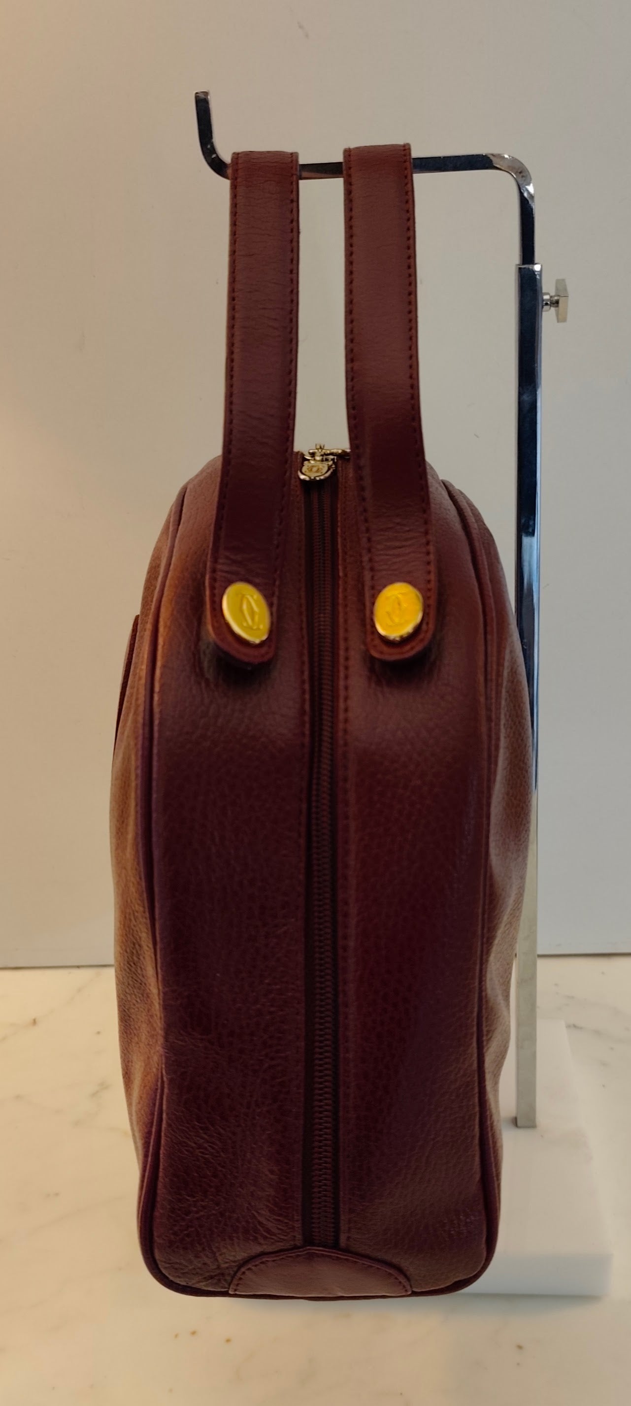Cartier - Borsa a Mano Doubleface in Pelle Bordeaux