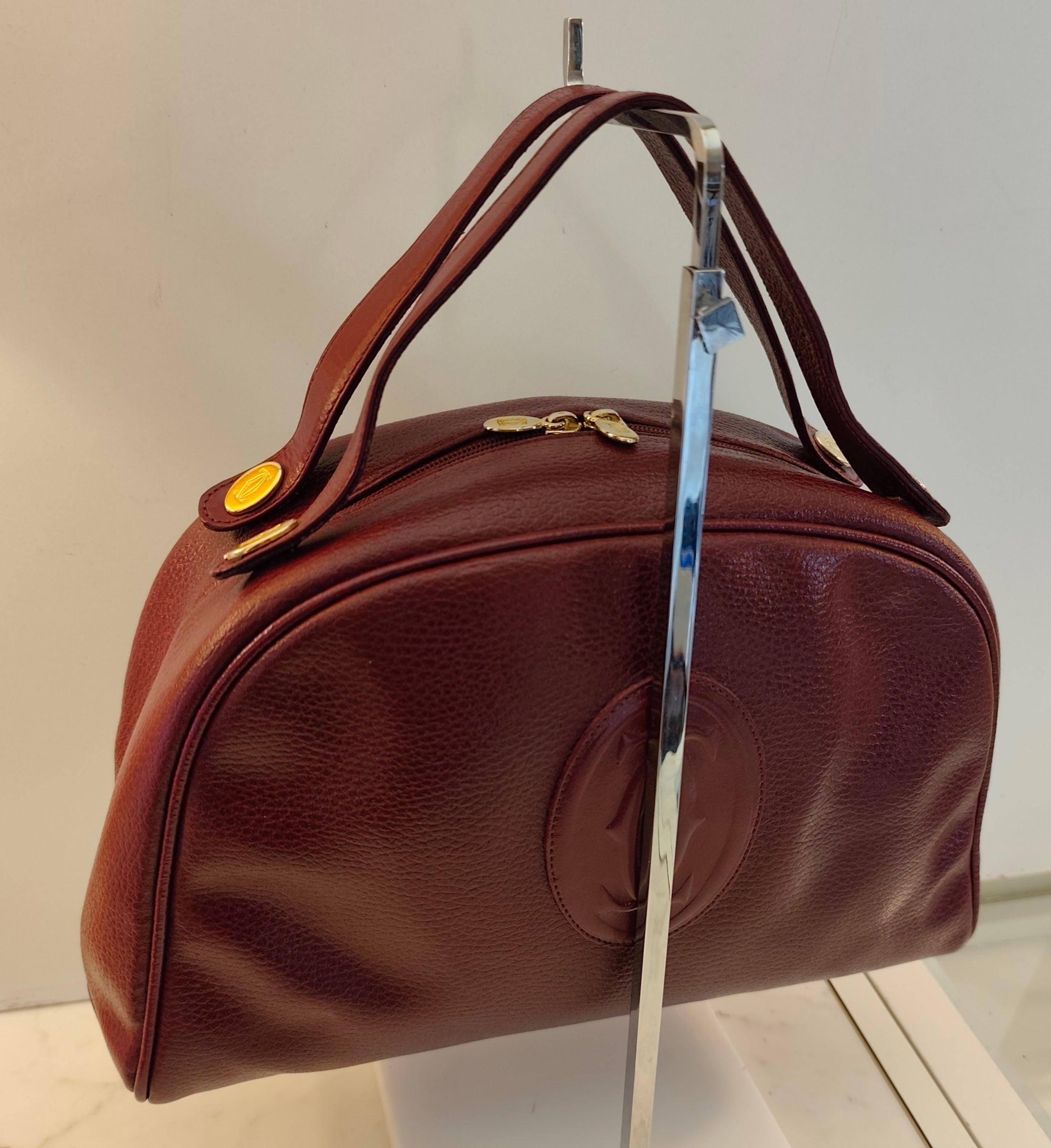 Cartier - Borsa a Mano Doubleface in Pelle Bordeaux
