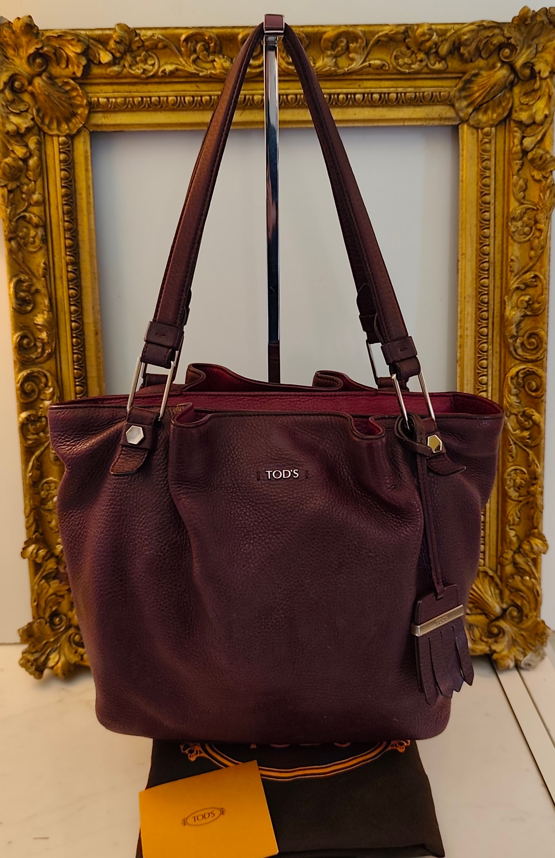 Tod's - Borsa a Spalla Tote Bag in Pelle Bordeaux