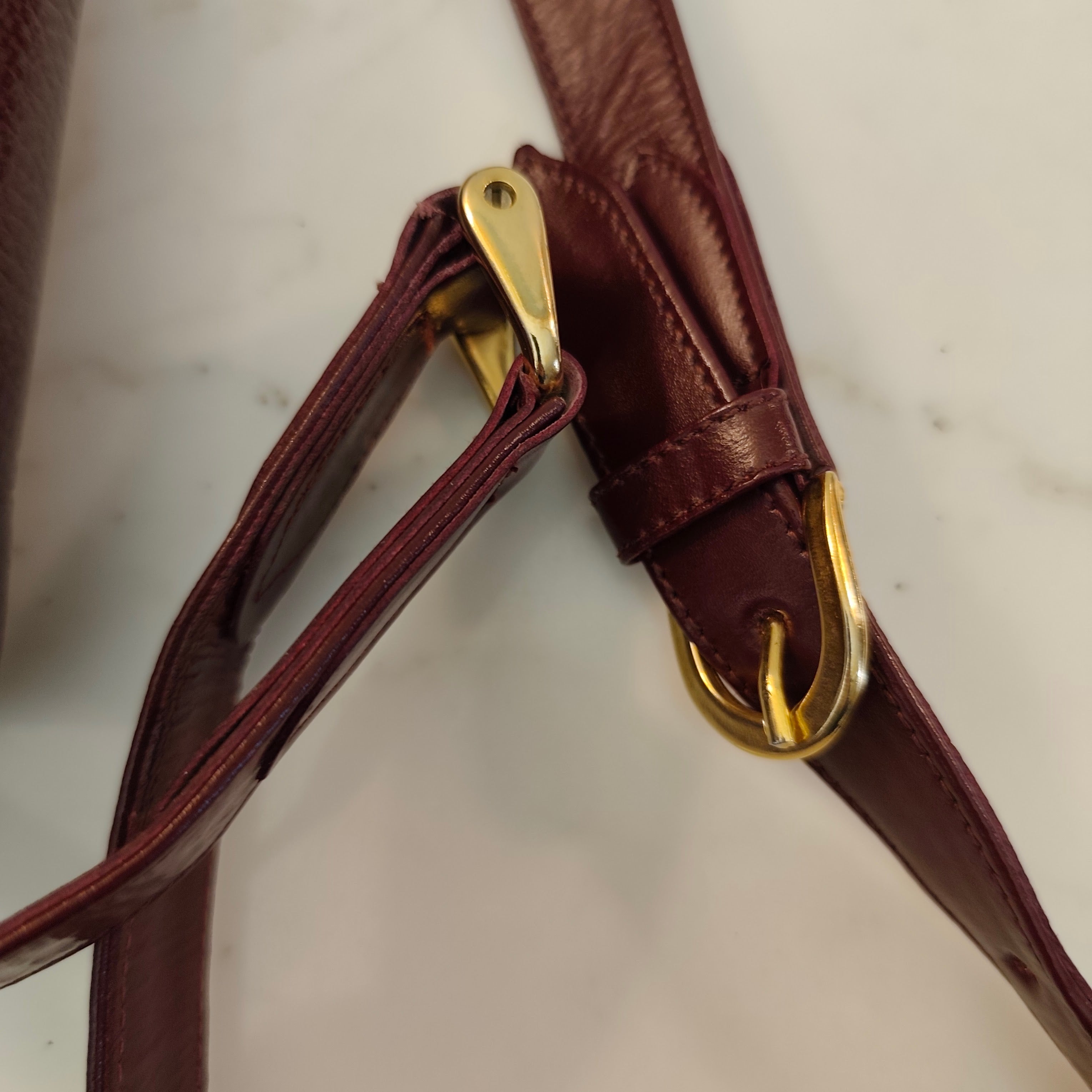 Cartier - Camera Bag a Tracolla Pelle Bordeaux a 3 Soffietti
