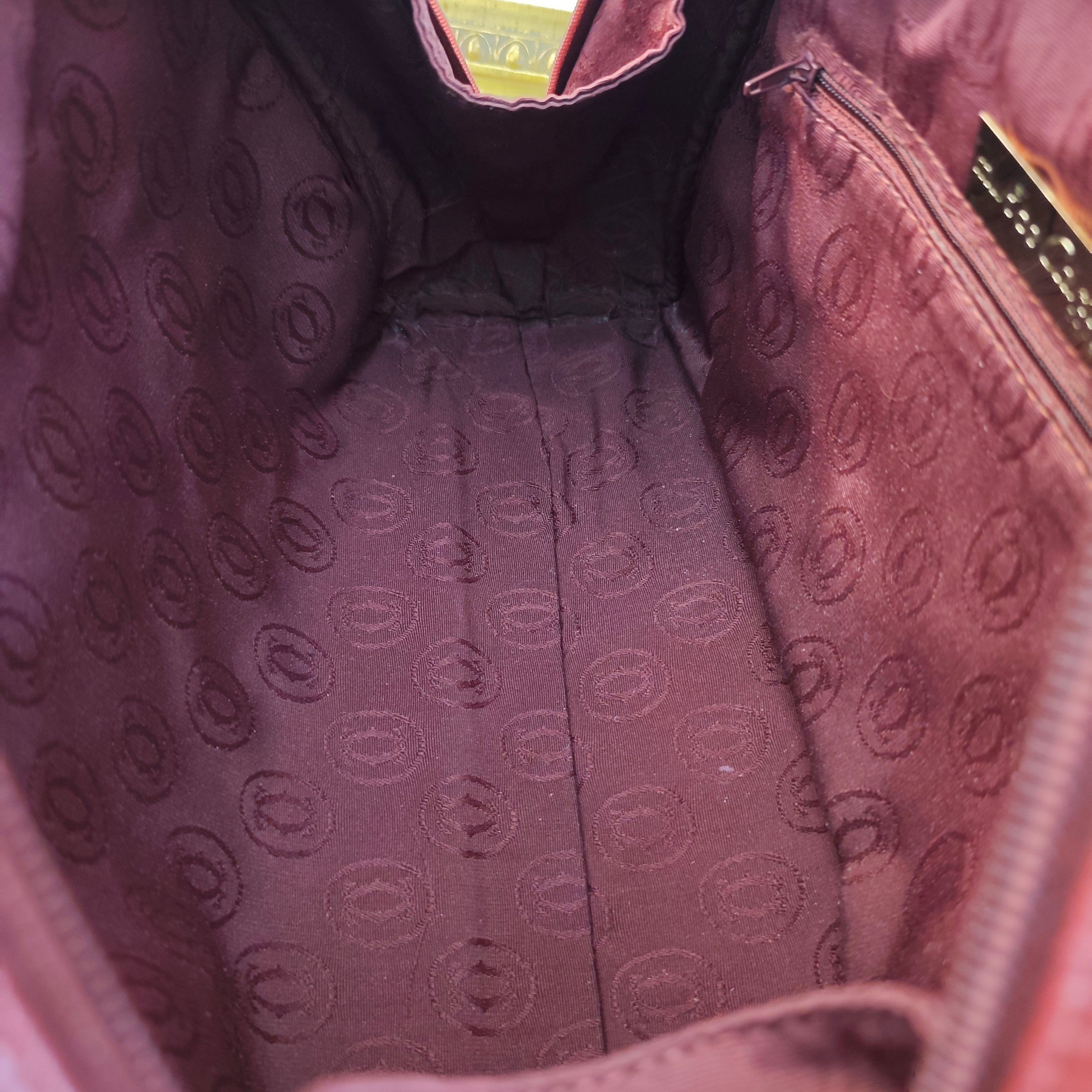 Cartier - Borsa a Mano Doubleface in Pelle Bordeaux