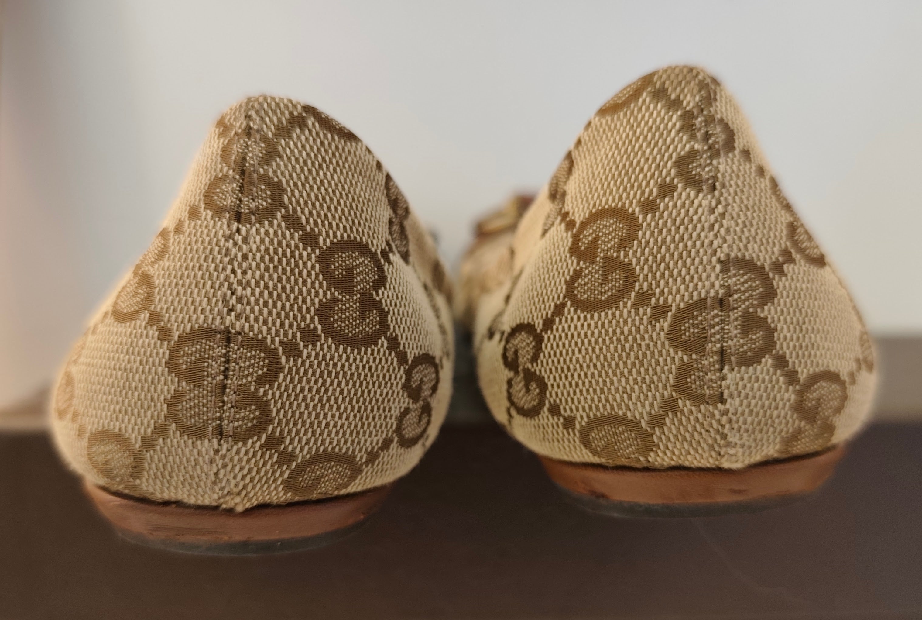 Gucci - Ballerine in Tessuto “GG” e Pelle con Morsetto in Bambù