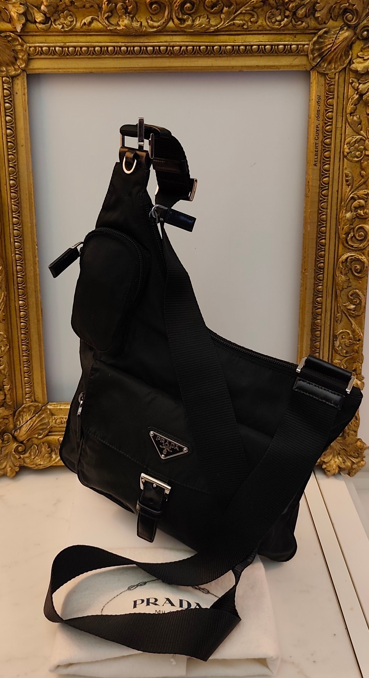 Prada - Borsa Borsello a Spalla o Tracolla Re-Nylon Nero