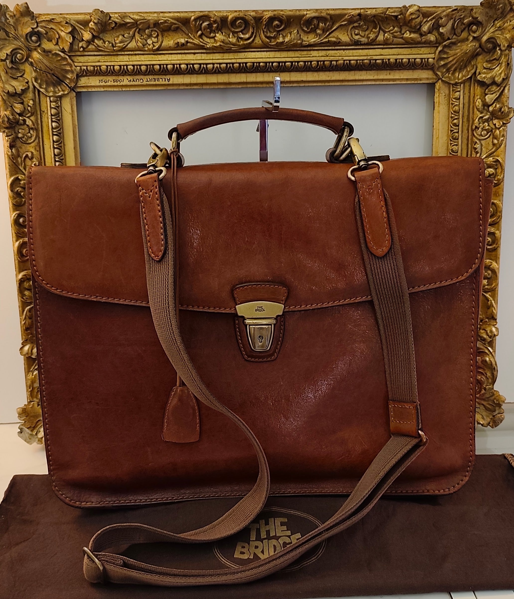 The Bridge – Cartella Story 1 Soffietto a Scatto in Pelle Vintage