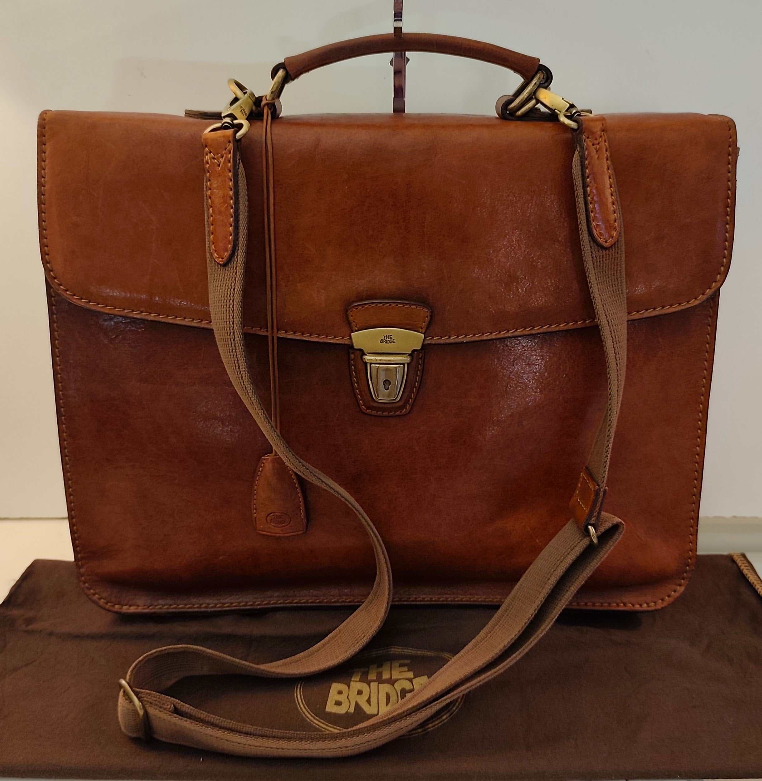 The Bridge – Cartella Story 1 Soffietto a Scatto in Pelle Vintage