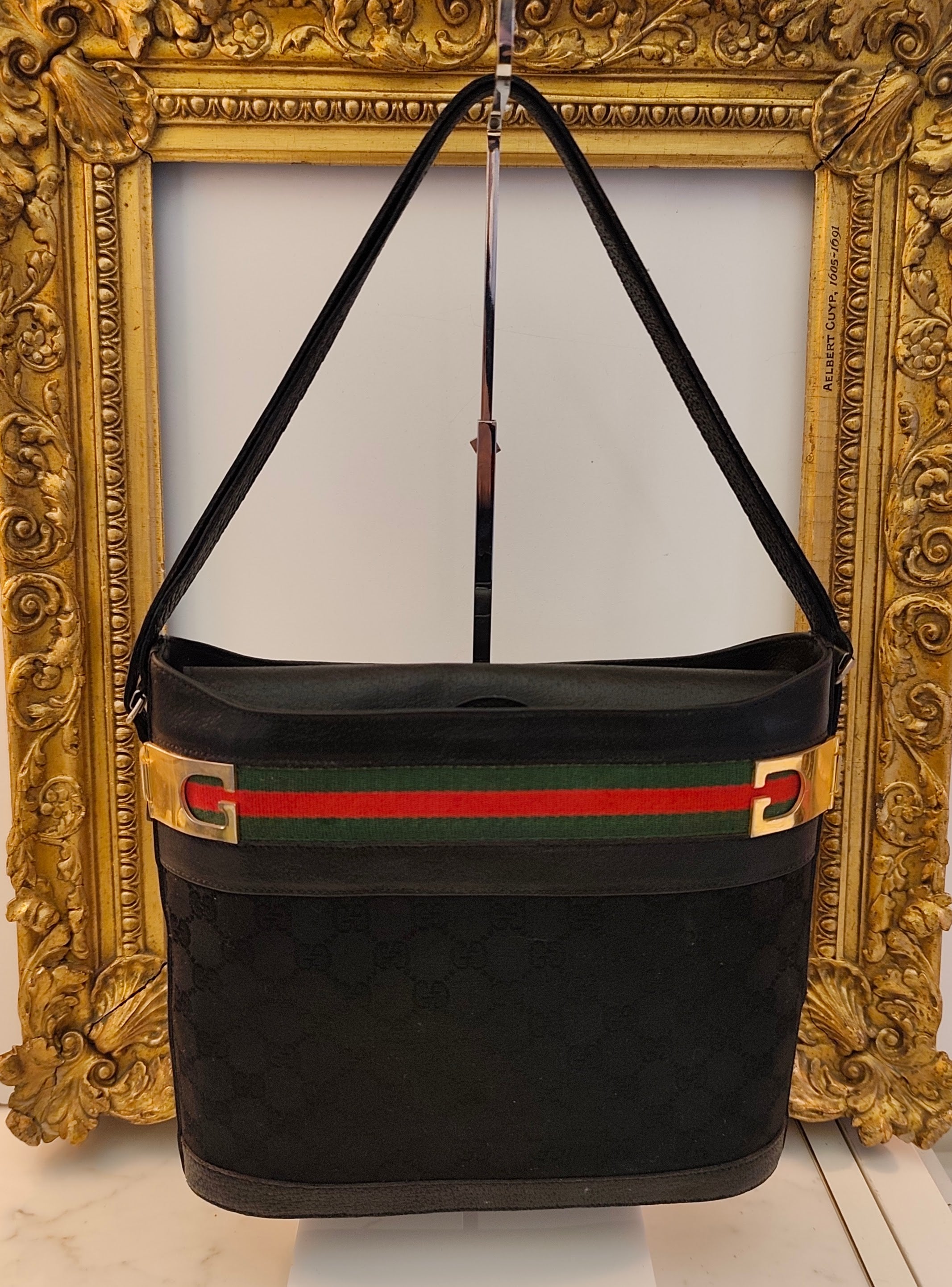 Gucci - Secchiello Ophidia Ovale "GG" Supreme Nero