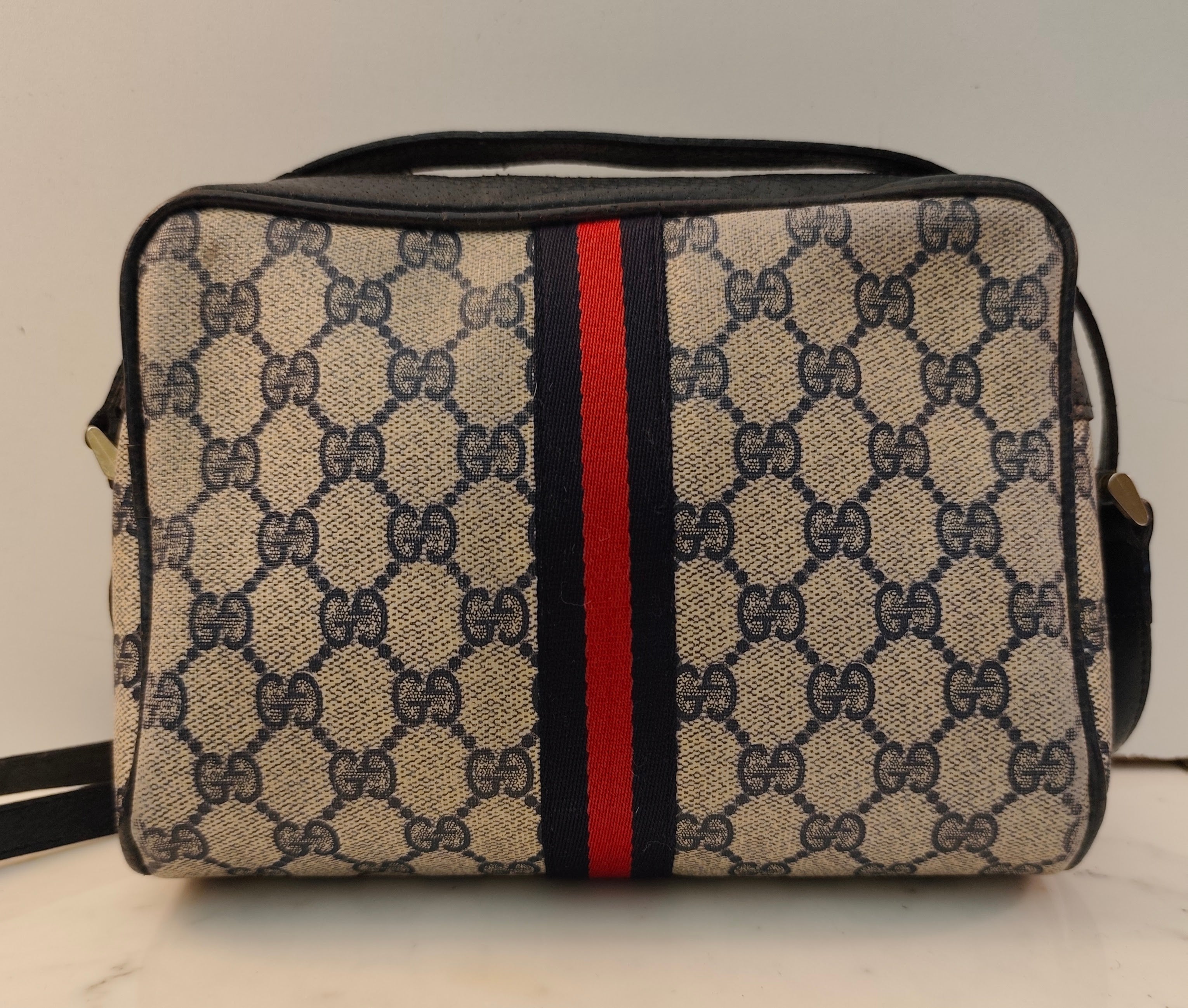 Gucci - Ophidia Camera Bag Postina a Tracolla “GG” Supreme Blu Vintage