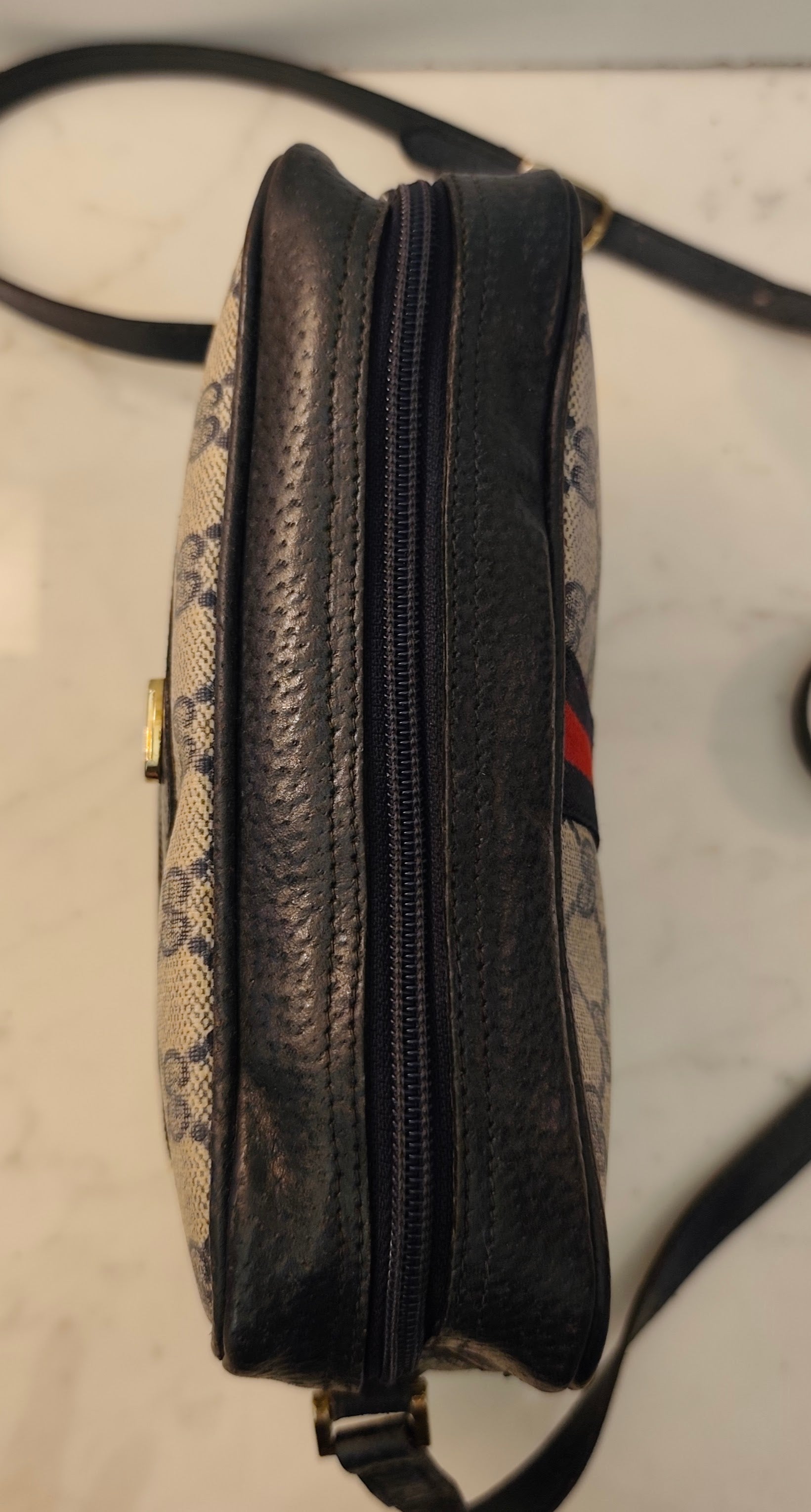 Gucci - Ophidia Camera Bag Postina a Tracolla “GG” Supreme Blu Vintage