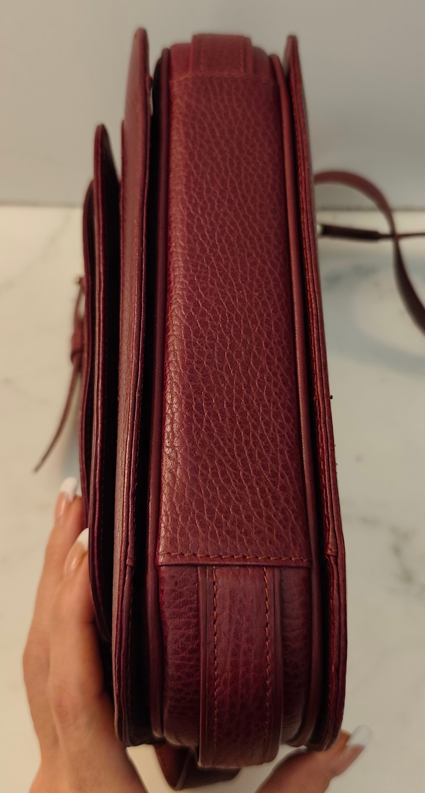 Cartier - Camera Bag Borsa Postina Tracolla 3 Soffietti Pelle Vintage