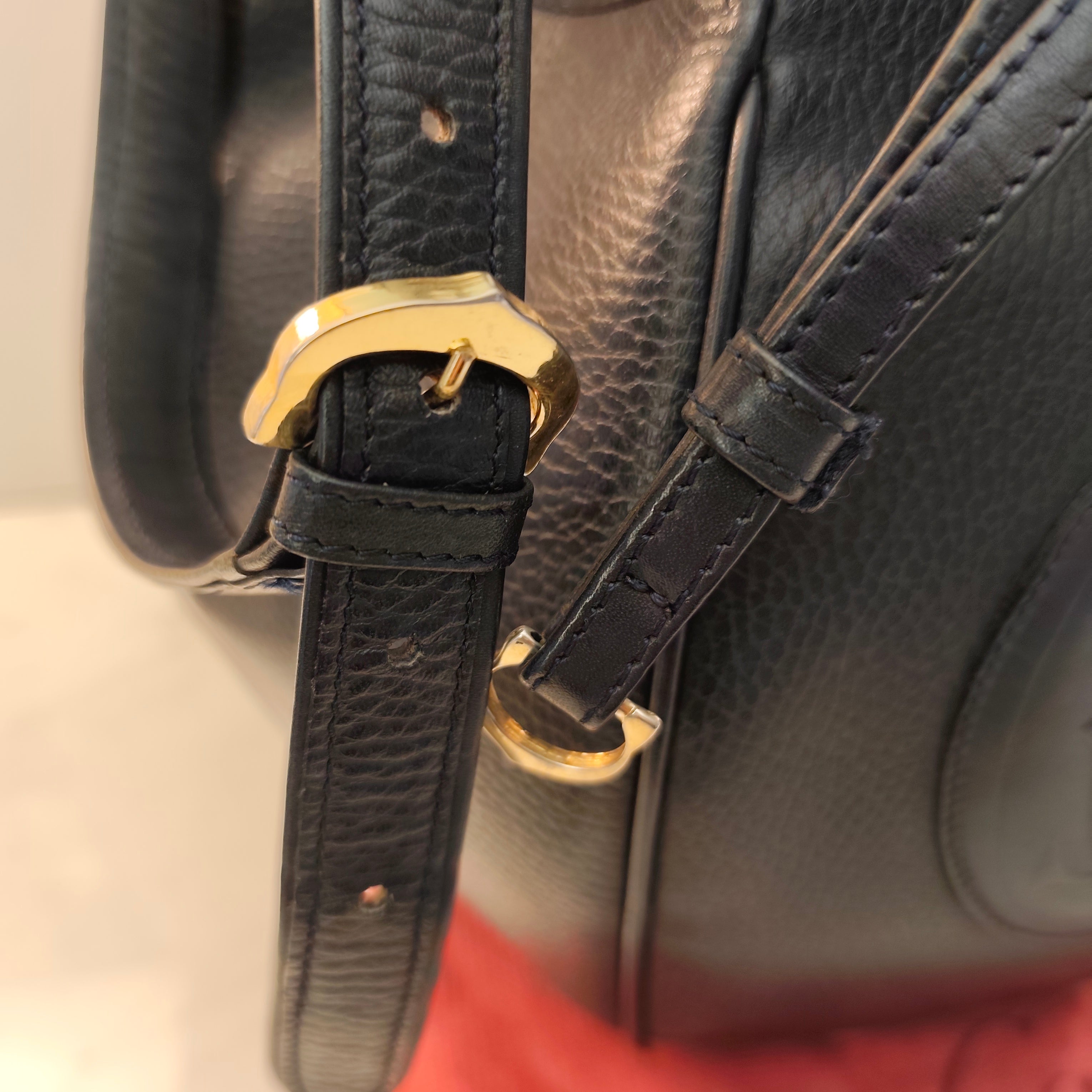 CARTIER - Secchiello Bombato Double-face Pelle Blu Vintage