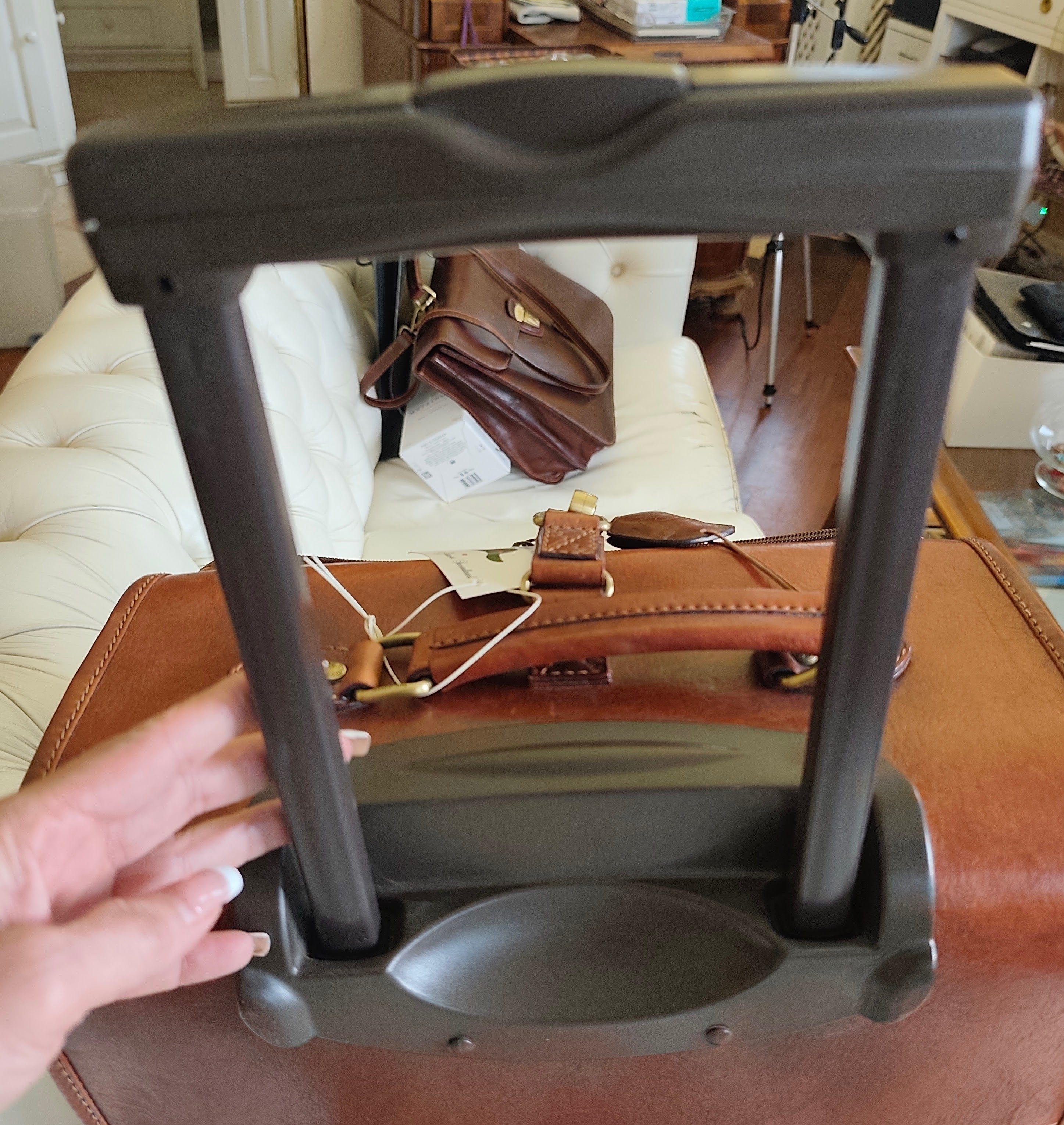 The Bridge - Trolley Valigia Rigida in Pelle Linea Story Doppia Portabilità