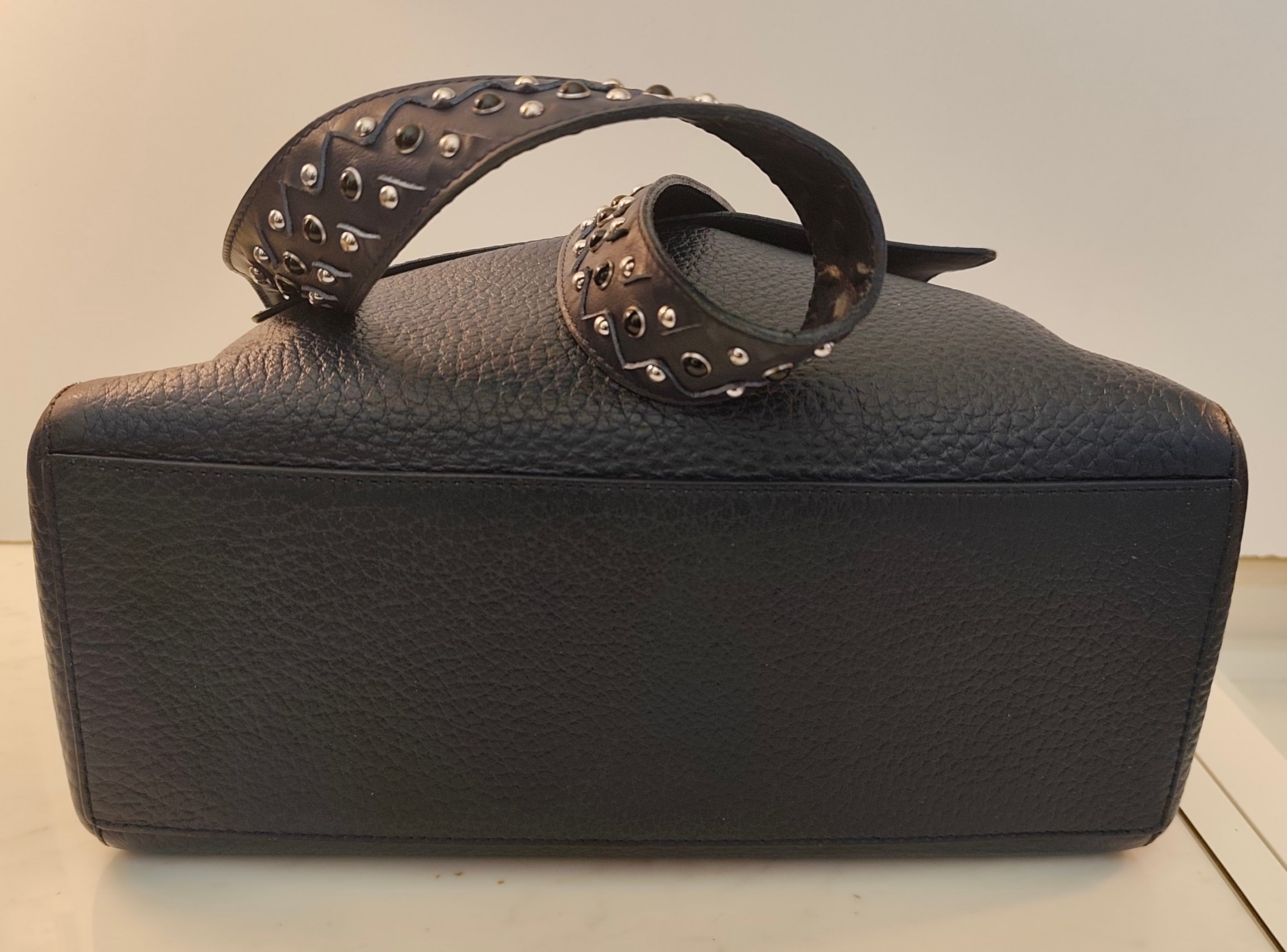 Orciani - Sveva Soft Media in Pelle Blu Navy con Tracolla