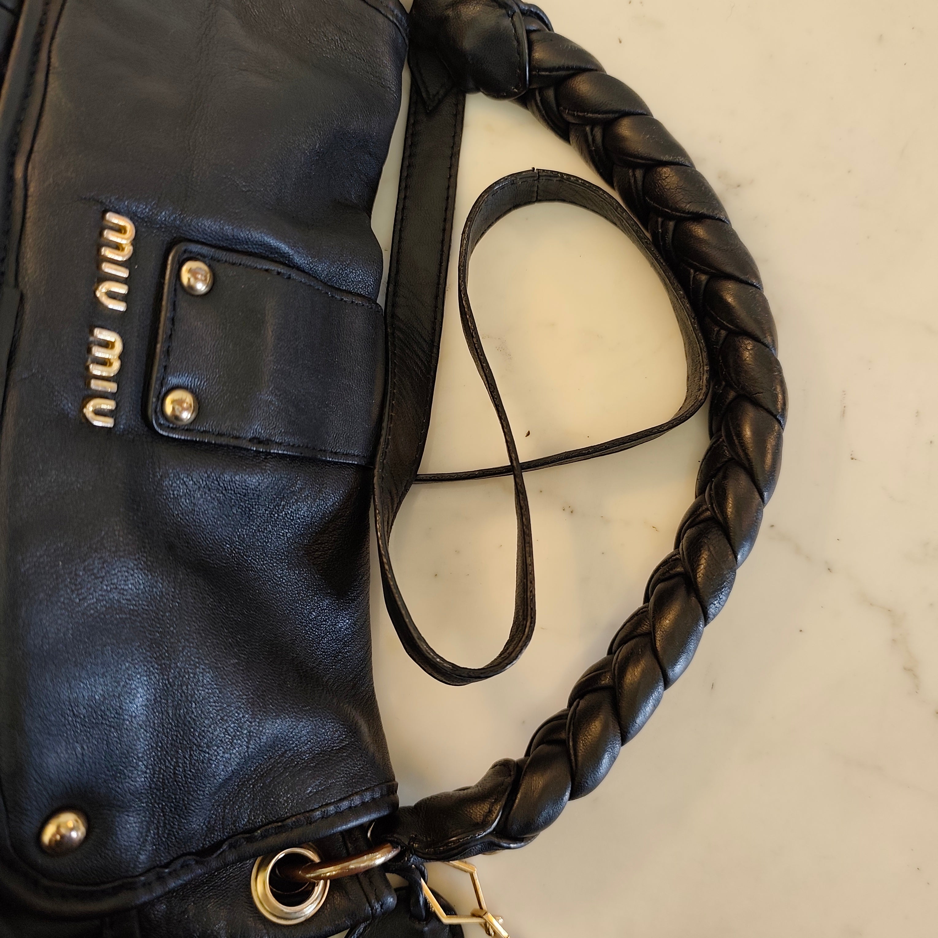 Miu Miu - Coffer Bag - Borsa spalla pelle nera matelassè
